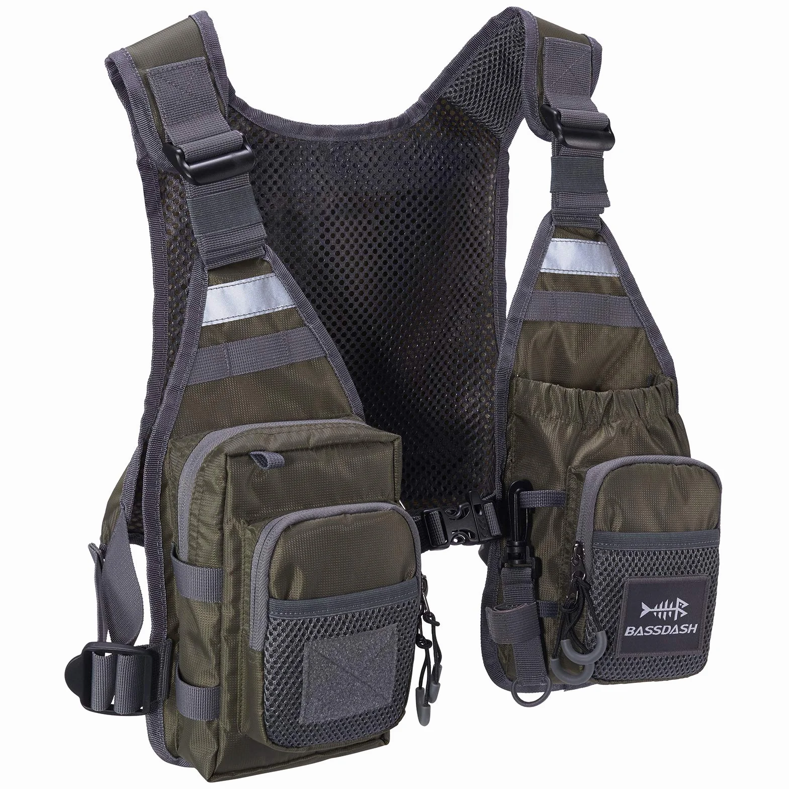 Bassdash FV08 Chaleco de Pesca con Mosca Ultraligero Unisex Portátil