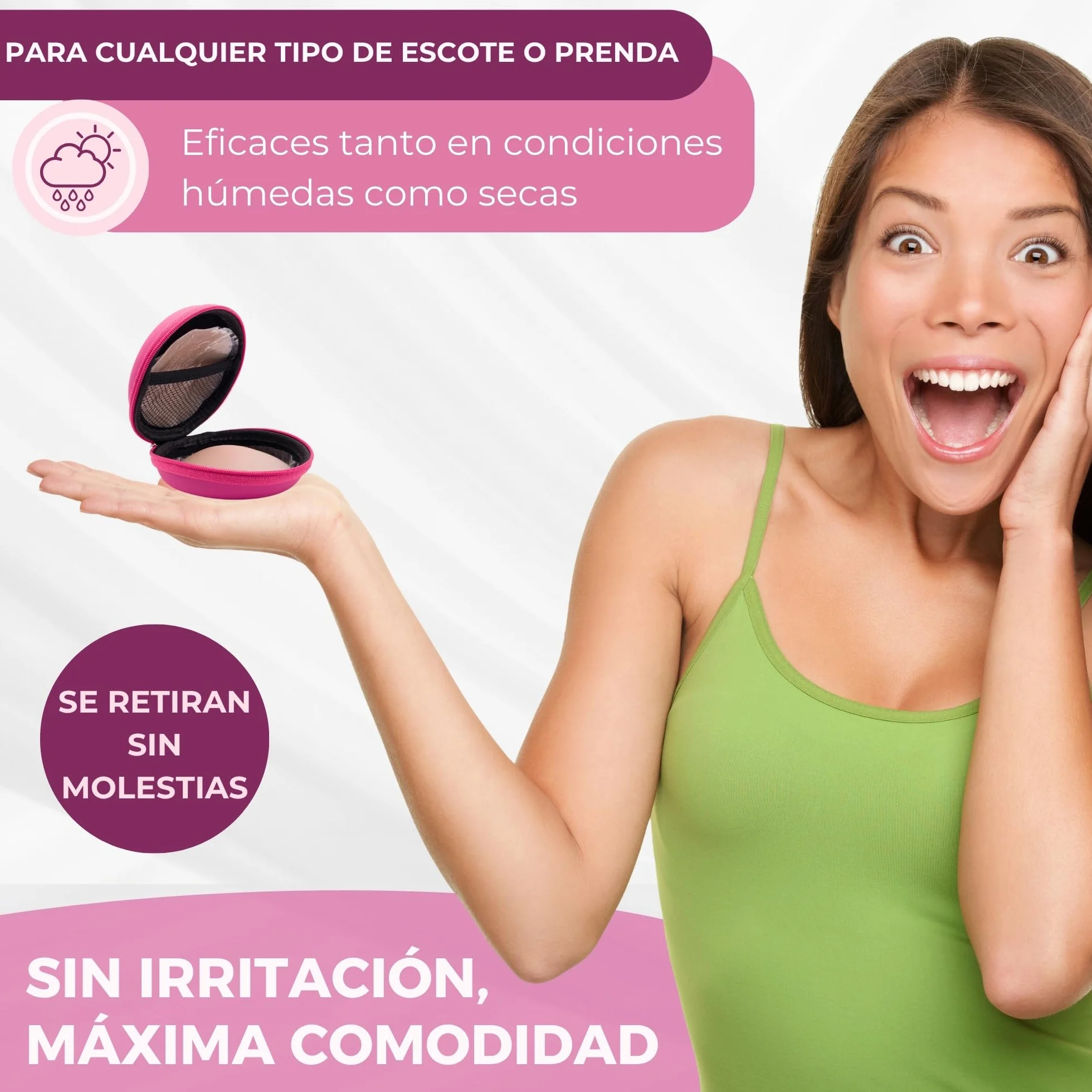 Pezoneras Adhesivas Invisibles Premium 8cmØ Cubre Pezones Reutilizables de Silicona Ultra Fina Hipoalergénicas Resistentes al Sudor y Agua
