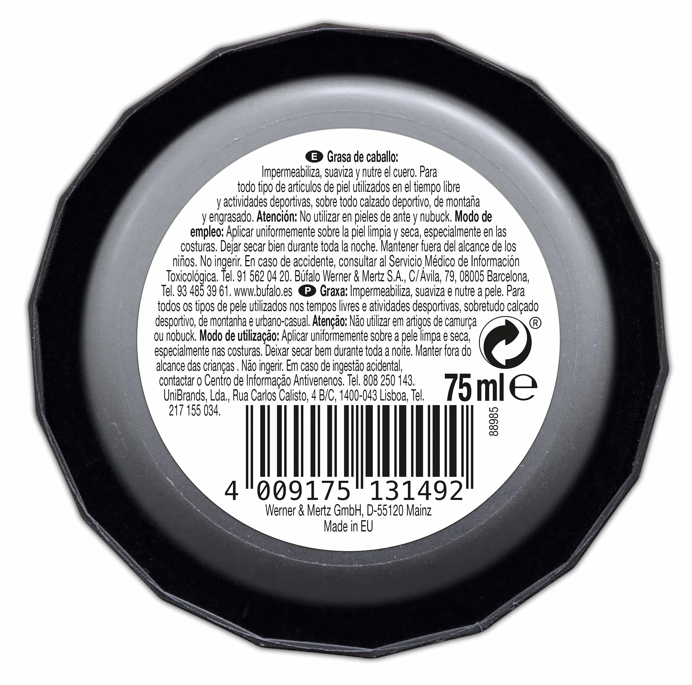 Búfalo Protexol Grasa de Caballo Lata Nº 3 Incoloro 75 Ml