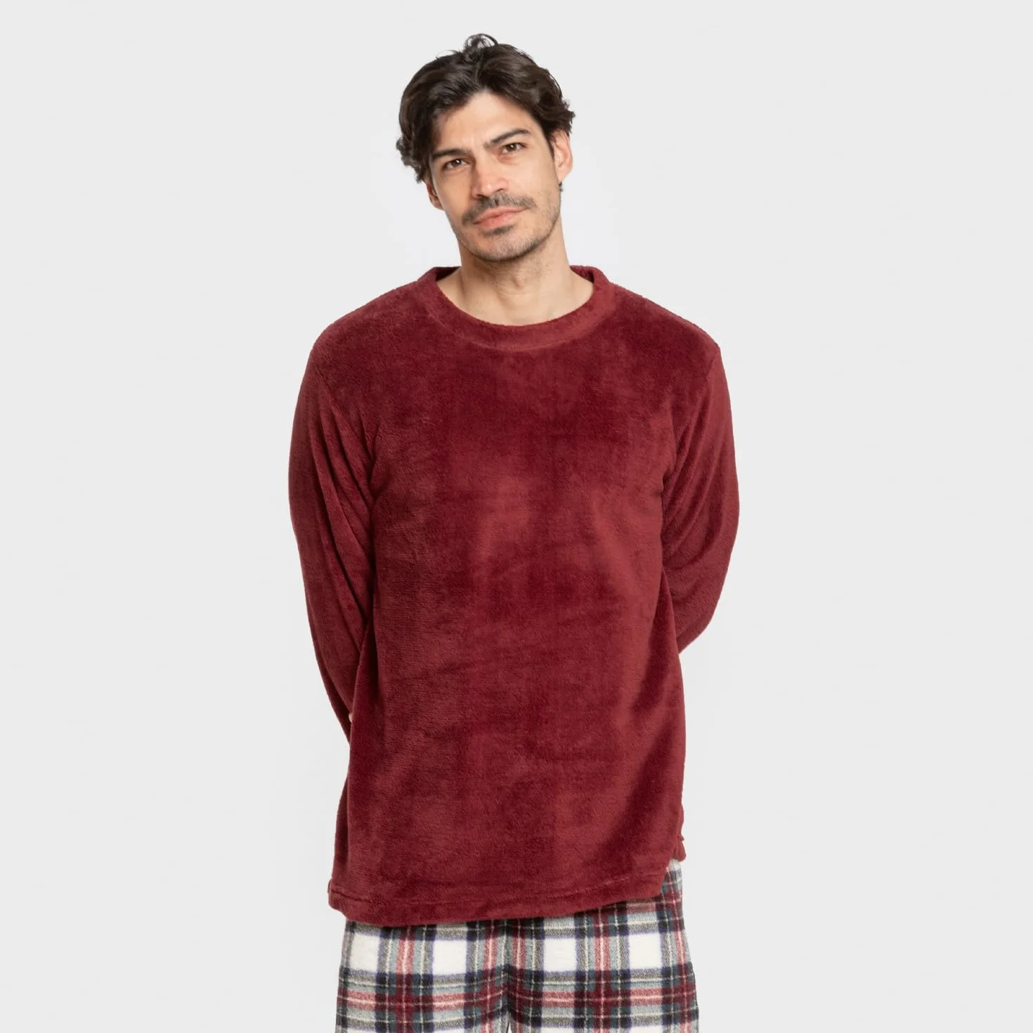 TRAMAS+ Pijama Hombre Invierno Coralina Manga Larga Polar Pantalón Largo Conjunto Cómodo Calentito