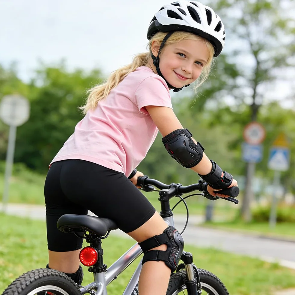 Cortos de Ciclismo para Niña 3 PCS Leggings Mallas Deportivas Transpirables Negro