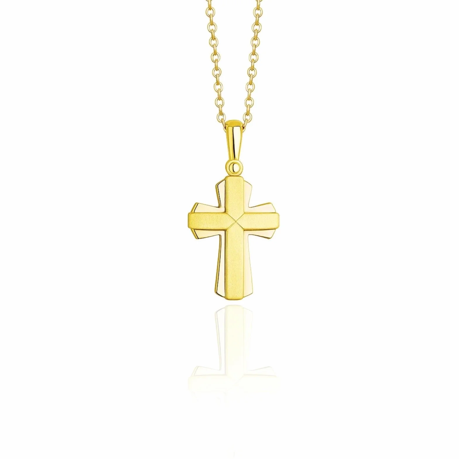 Collar Clásico De Oro 333 Con Colgante En Forma De Cruz Para Niños