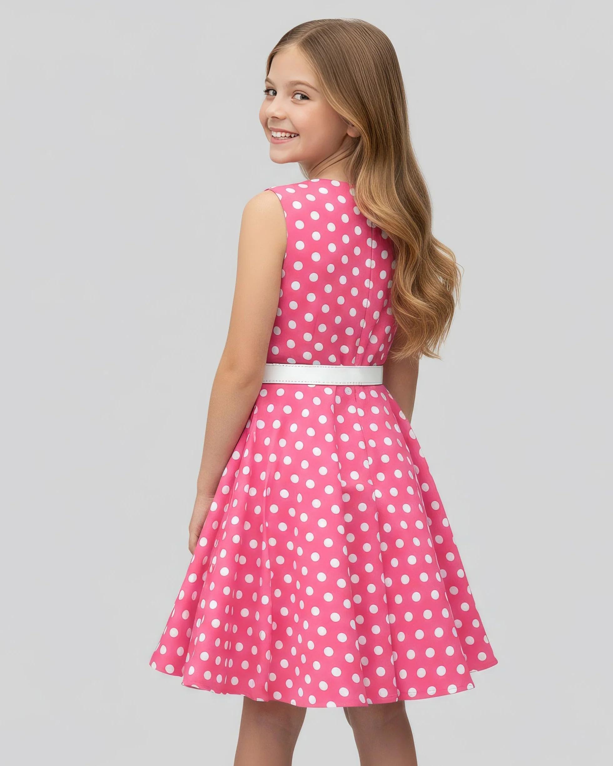 Vestido de Lunares Vintage Años 50 Audrey para Niñas