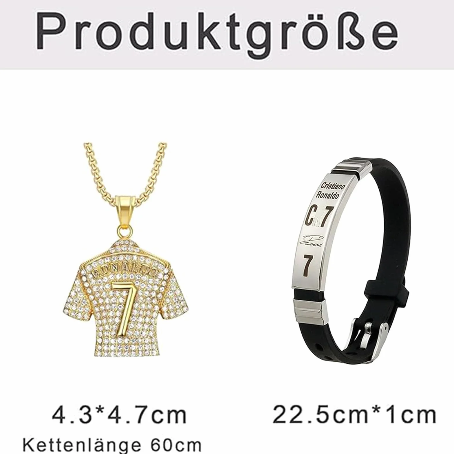 Juego de Cadena con Collar y Pulsera de Fútbol para Niños - Camiseta de Fútbol