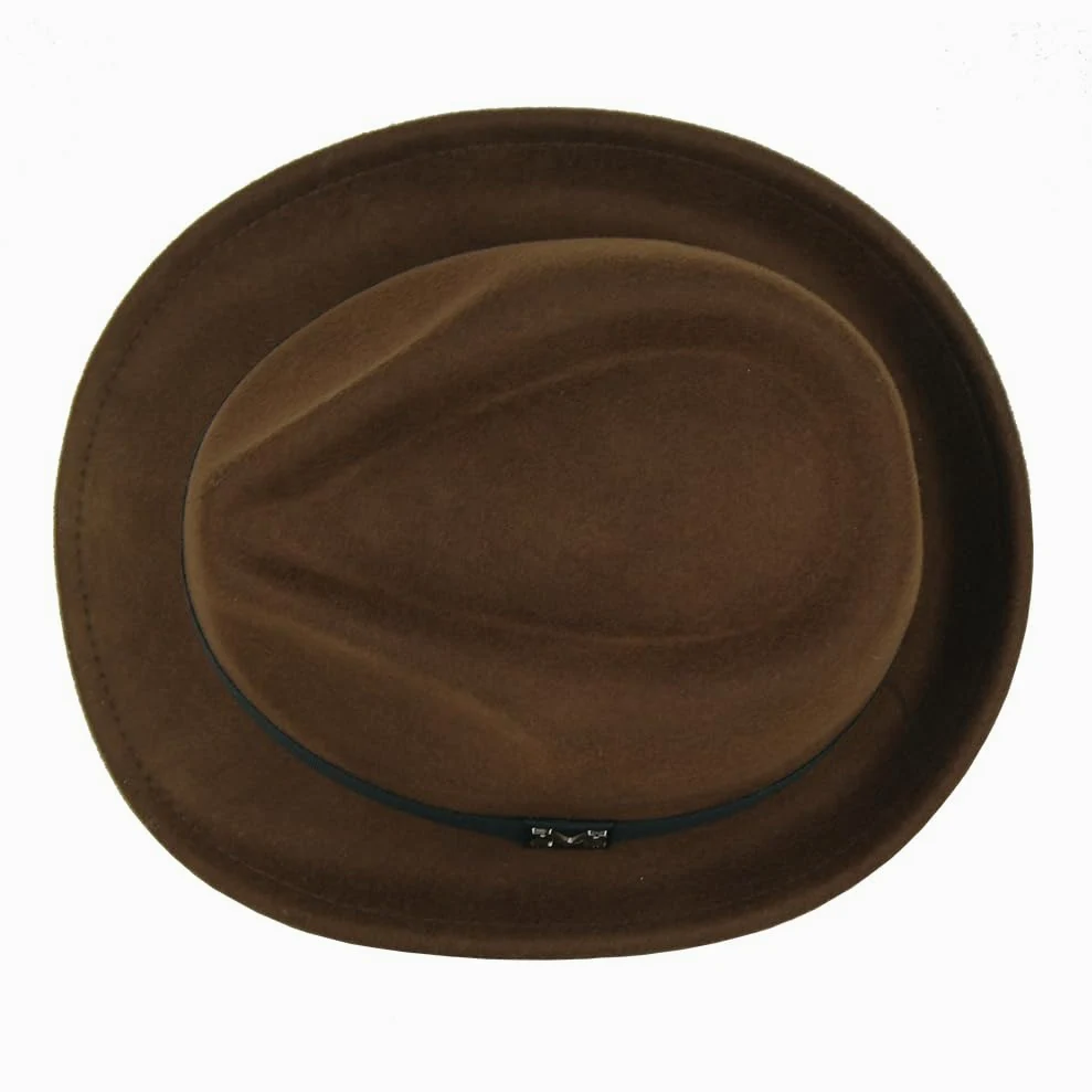 FREEBIRD99 Sombrero de fieltro de lana 100 % estilo panamá, sombrero plano de ala corta, para hombres y mujeres
