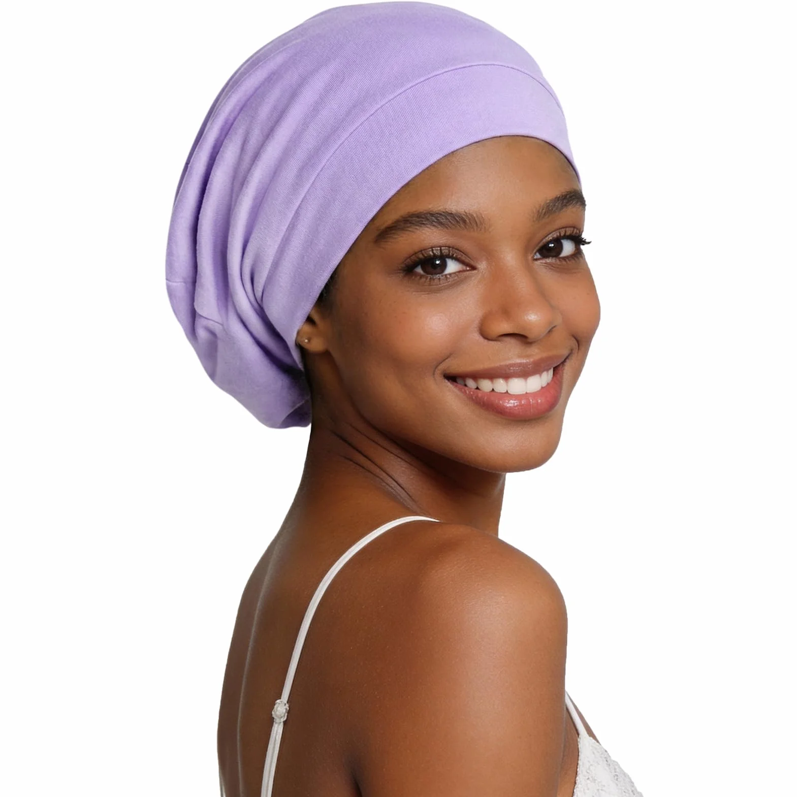 Gorro de Dormir de Bambú Ajustable Antifrizz para Hombre y Mujer, Slouchy Beanie Suave y Transpirable
