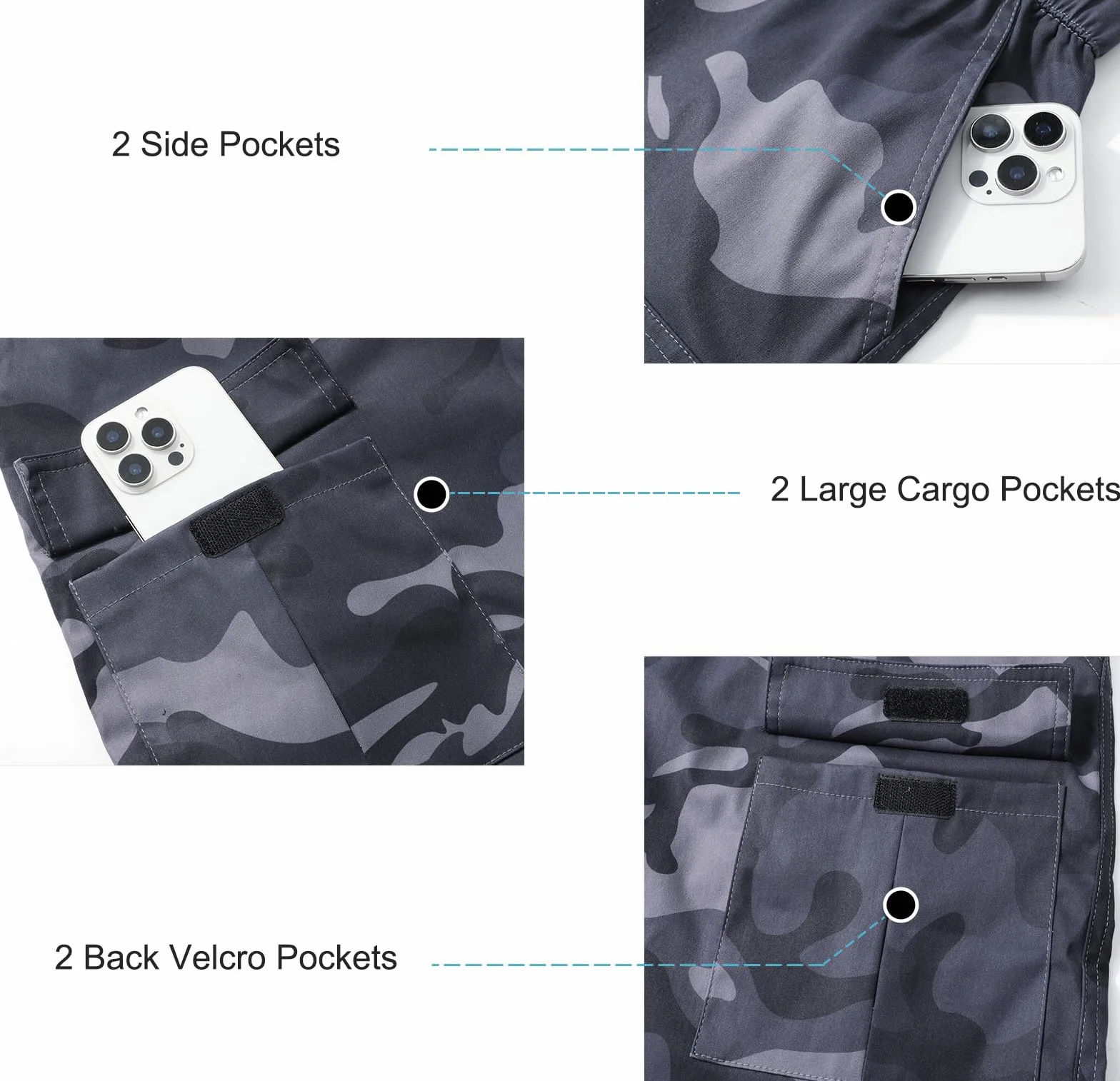 Pantalones Cortos Cargo para Hombre Verano con Múltiples Bolsillos