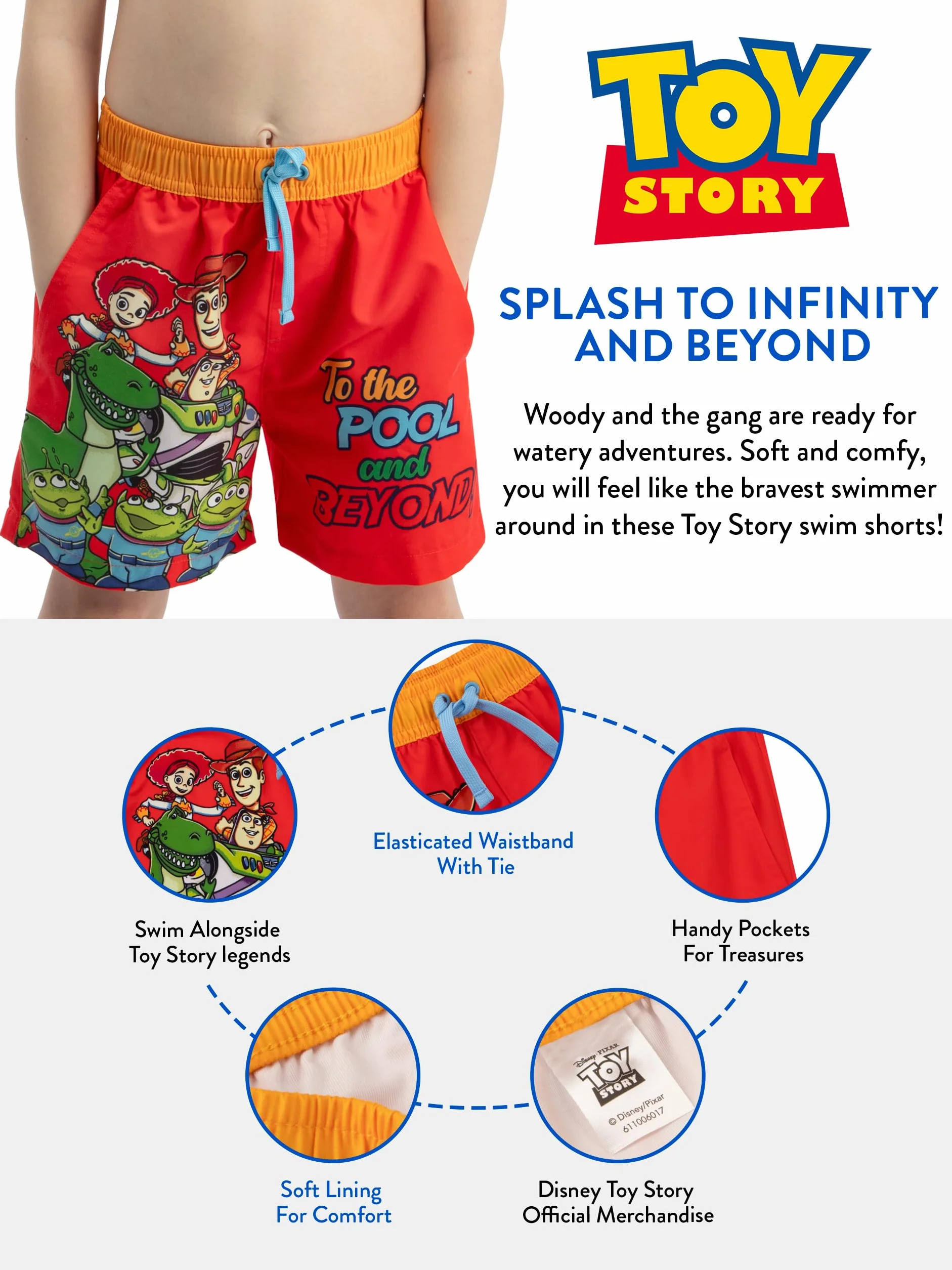 Disney Toy Story Bañador Niño Woody y Amigos para Verano Playa Natación