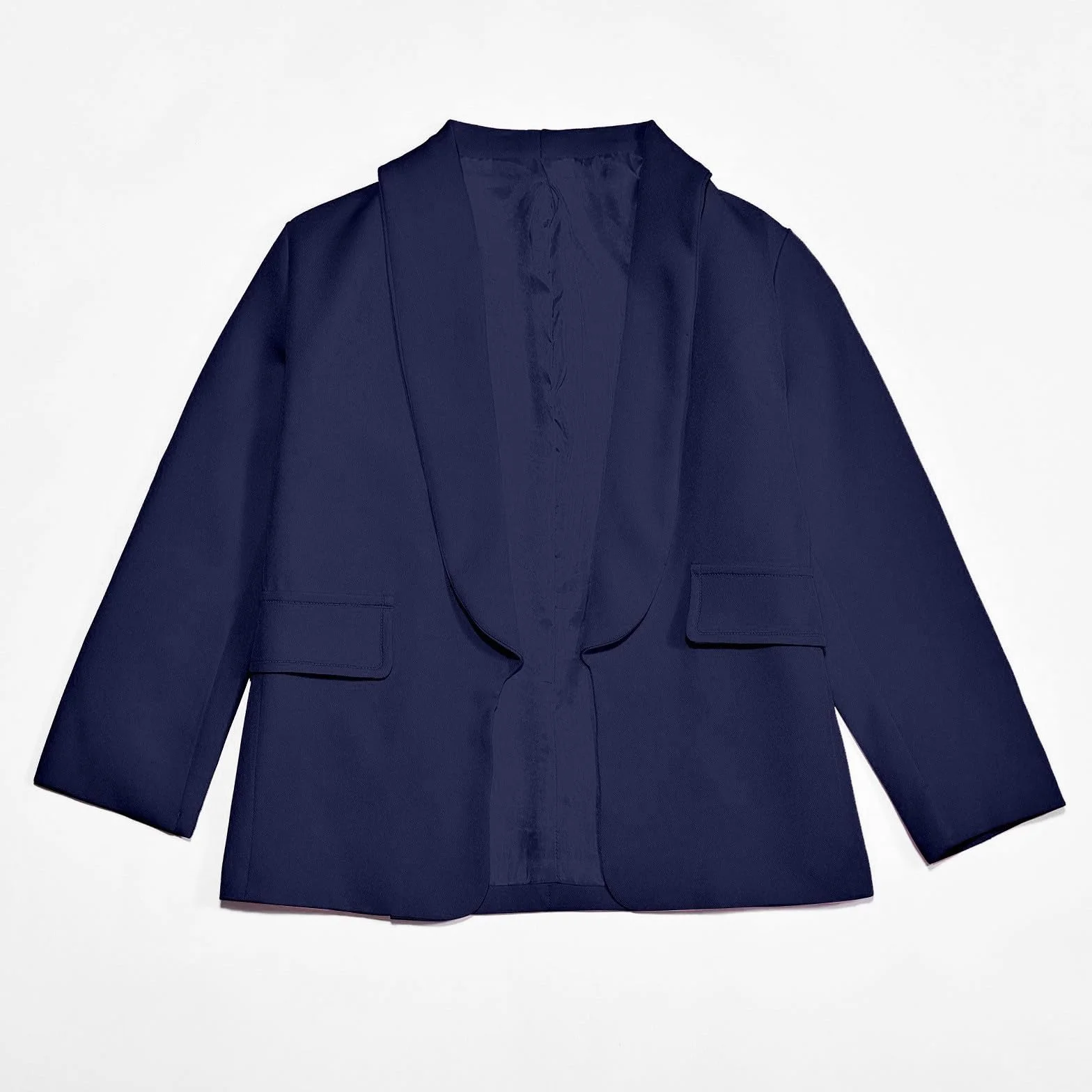 Niñas chaqueta formal manga larga frontal abierto bolsillo interior