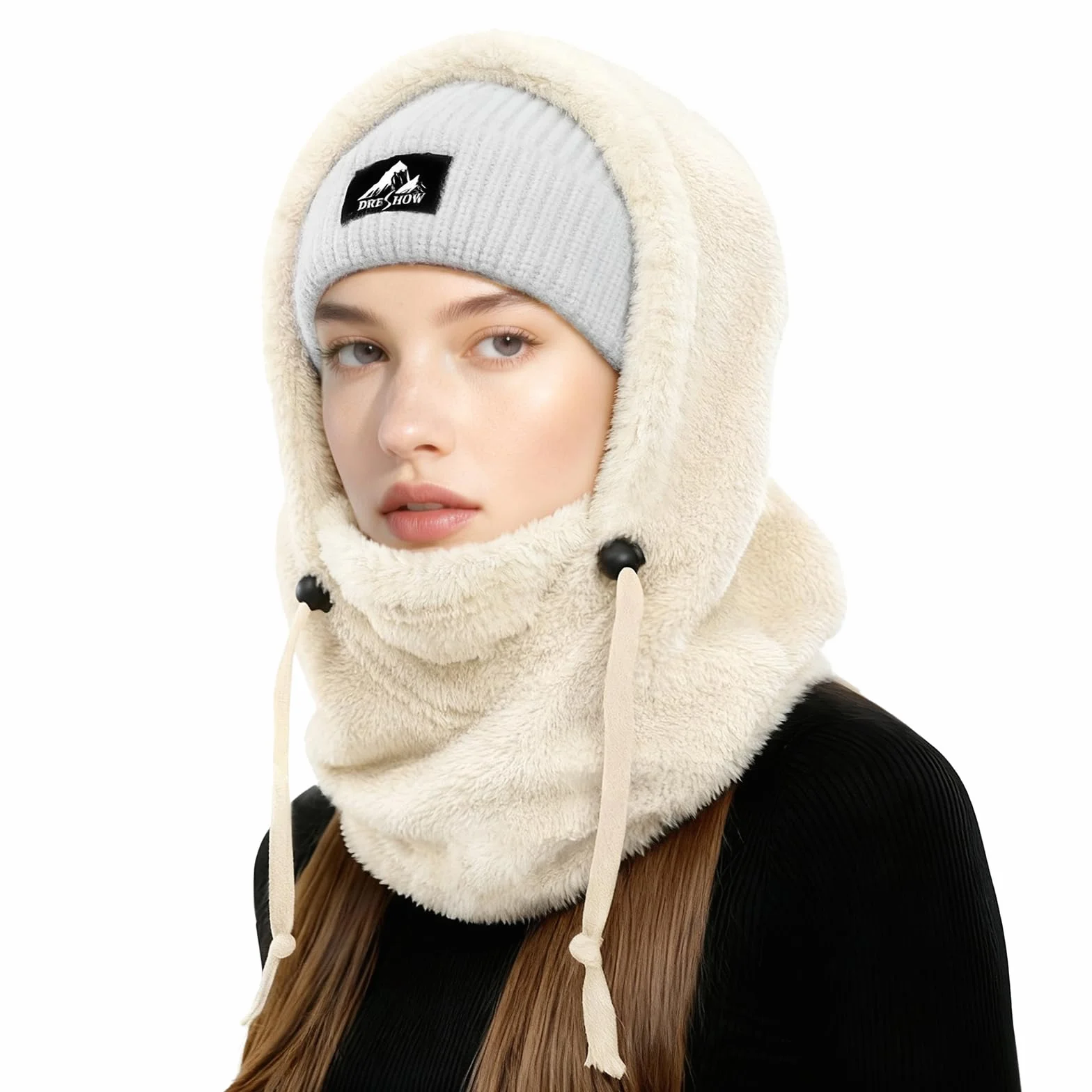 DRESHOW Pasamontañas Térmico Forro Polar Cálido Máscara Facial Calentador Cuello Deportes Clima Frío