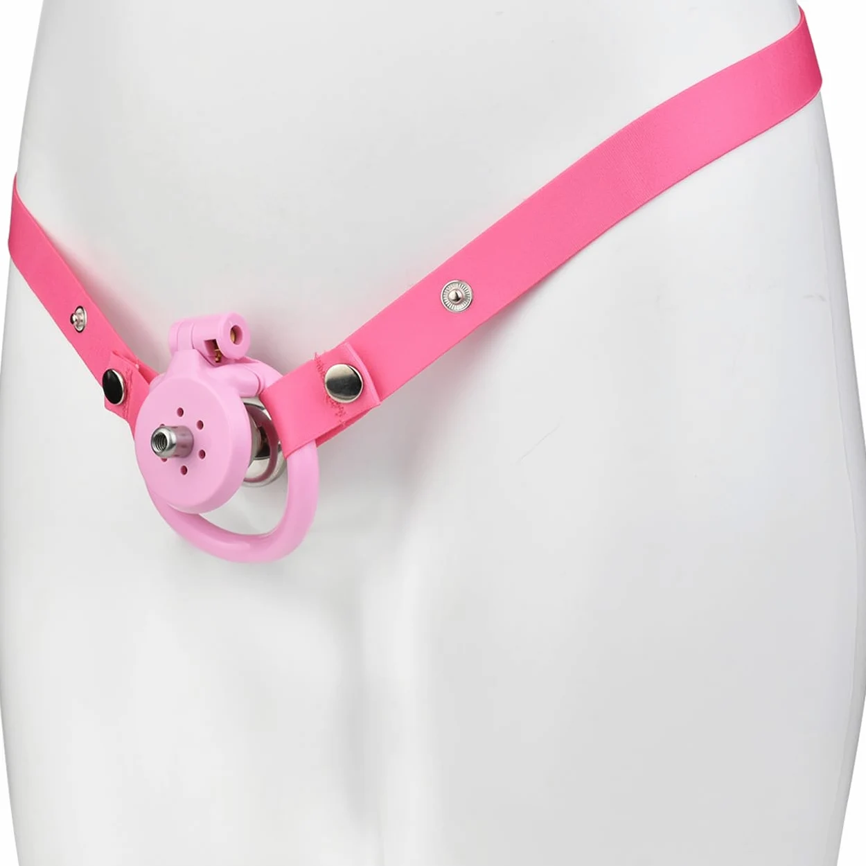 Cinturón Elástico Ajustable para Hombre con 4 Anillos, Estilo Casual,rosado