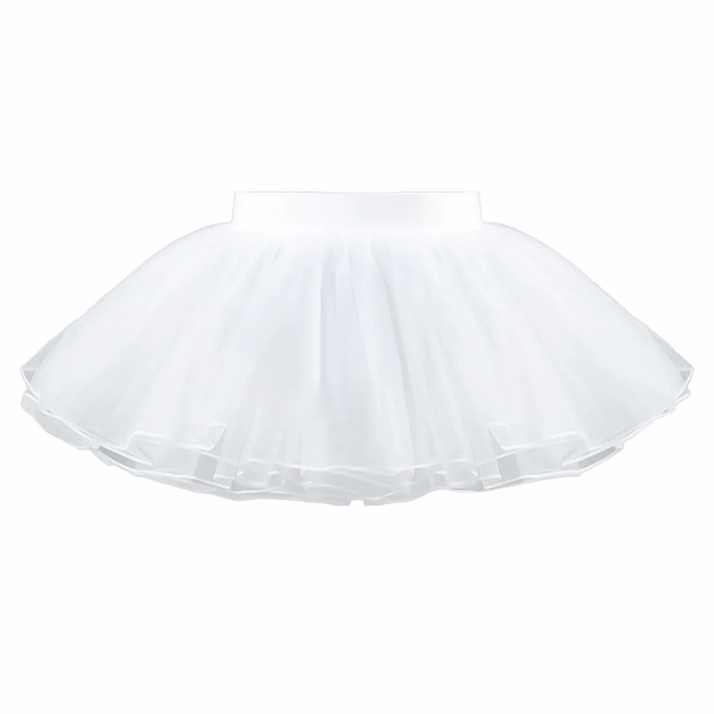 Vestido Blanco de Tutú para Niñas, Falda de Ballet de Tul Elástico