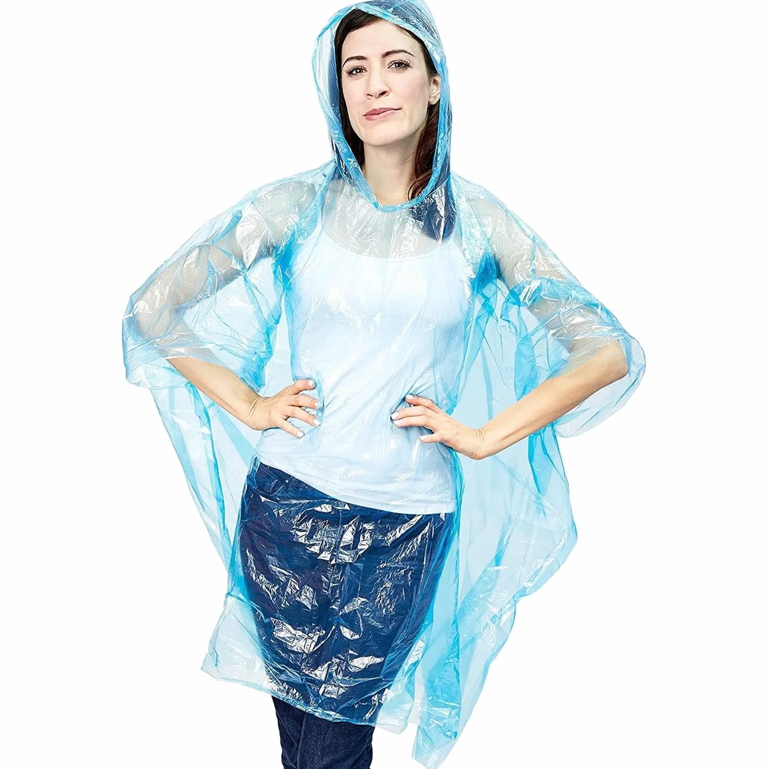 Poncho de Plástico Reutilizable Impermeable 4 Piezas Capa de Lluvia para Viajes