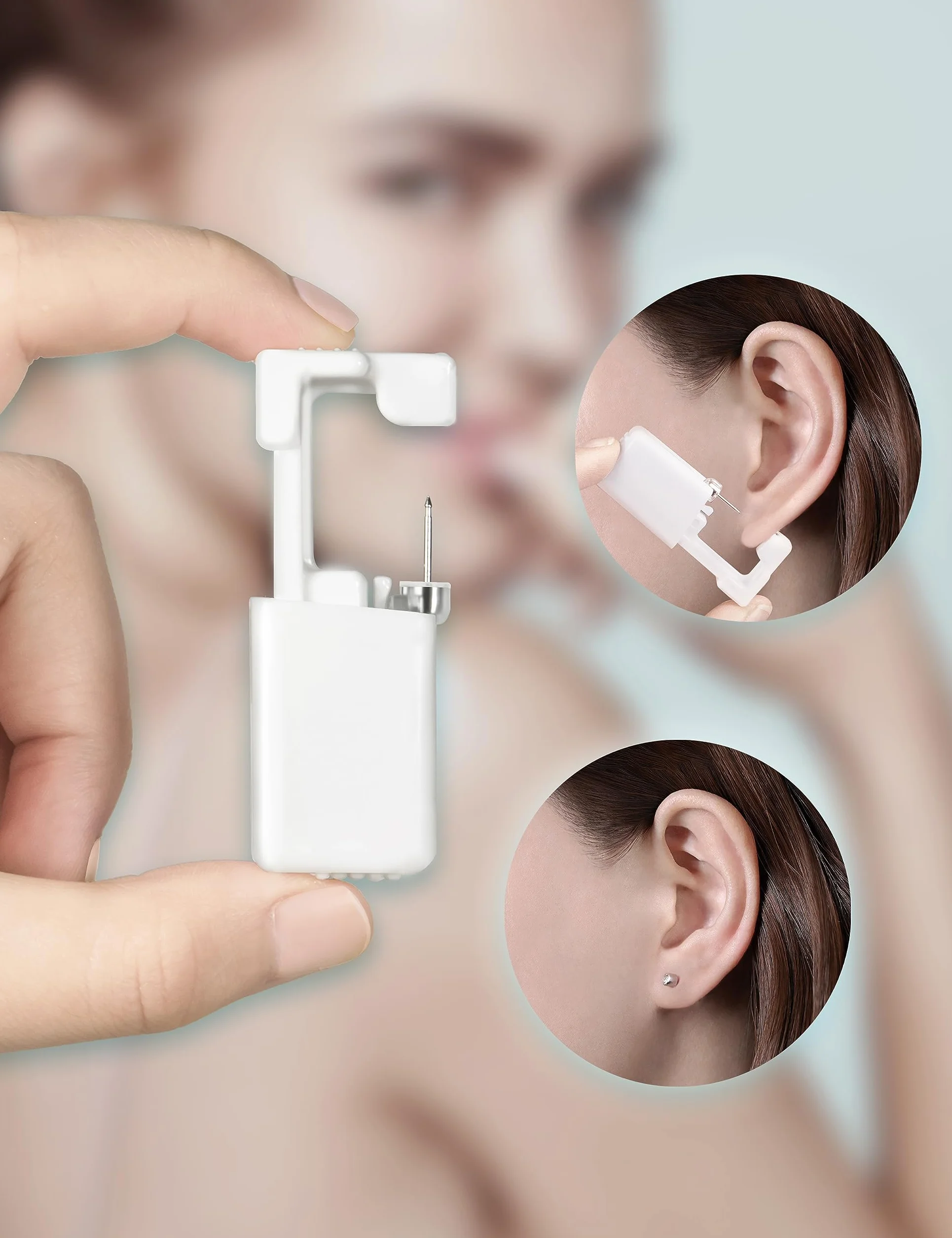 Yiorxu 8 Piezas Pistola para Perforar Oídos, Juego de Piercing Desechable Estéril