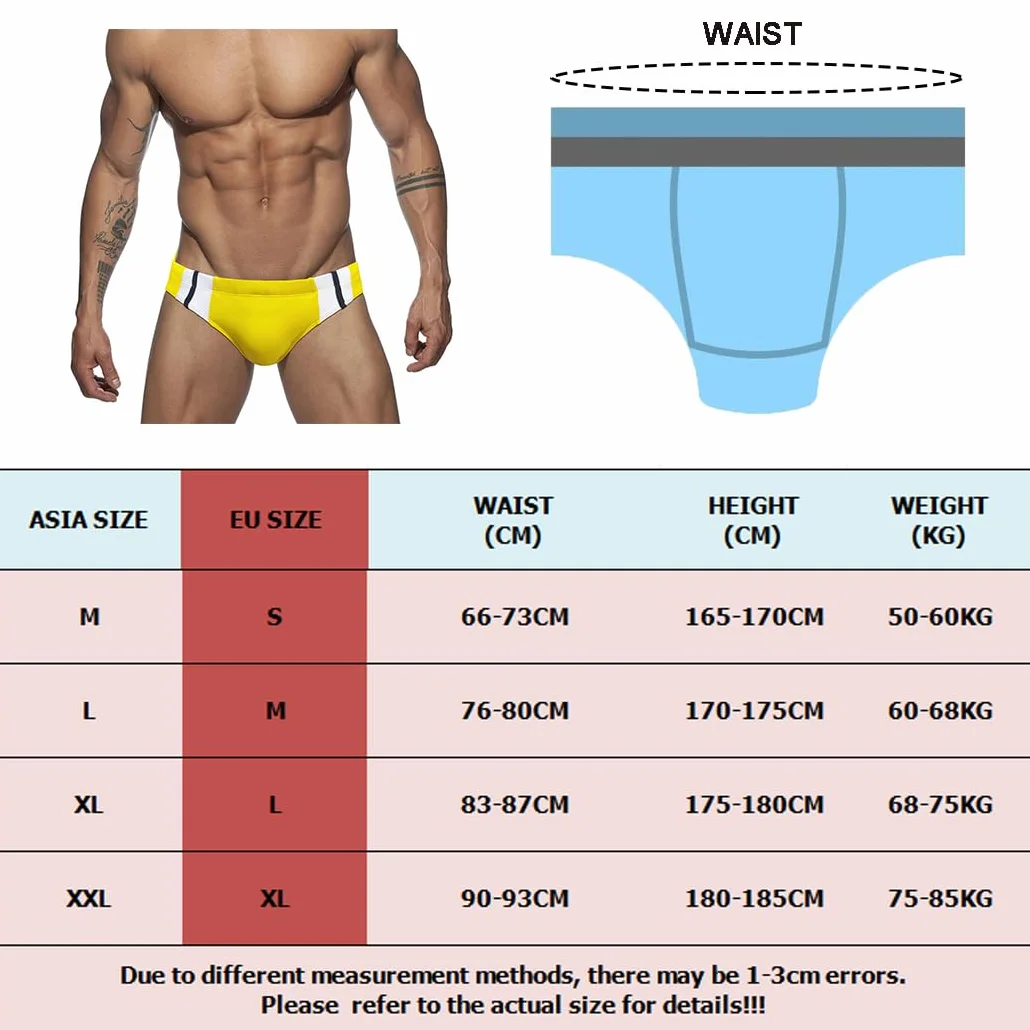 Bañador de Natación Slip Hombre Secado Rápido Playa Piscina Tamaño M-2XL