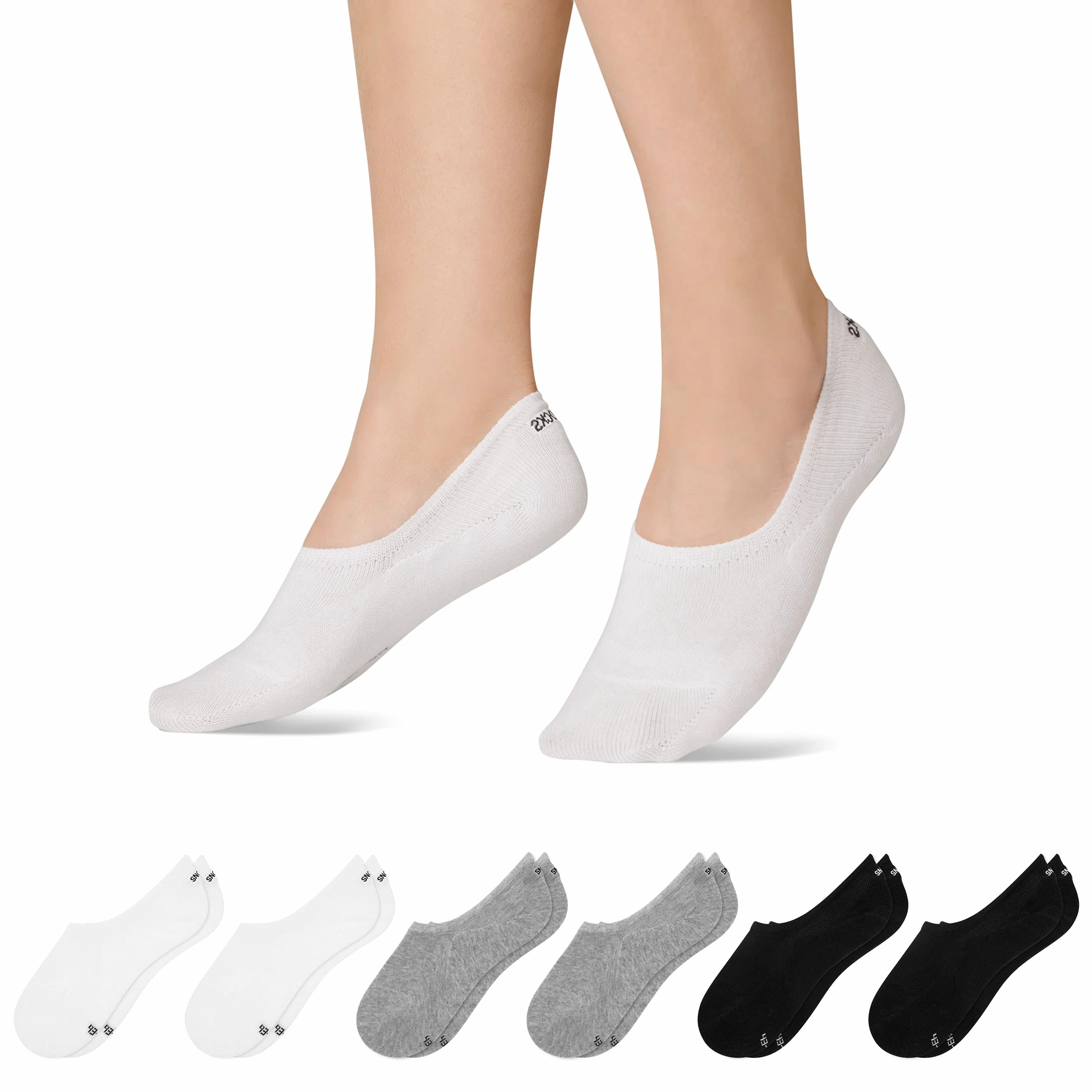 Snocks Calcetines Invisibles Algodón Orgánico Ultrasuaves Hombre Mujer Tallas 35-46
