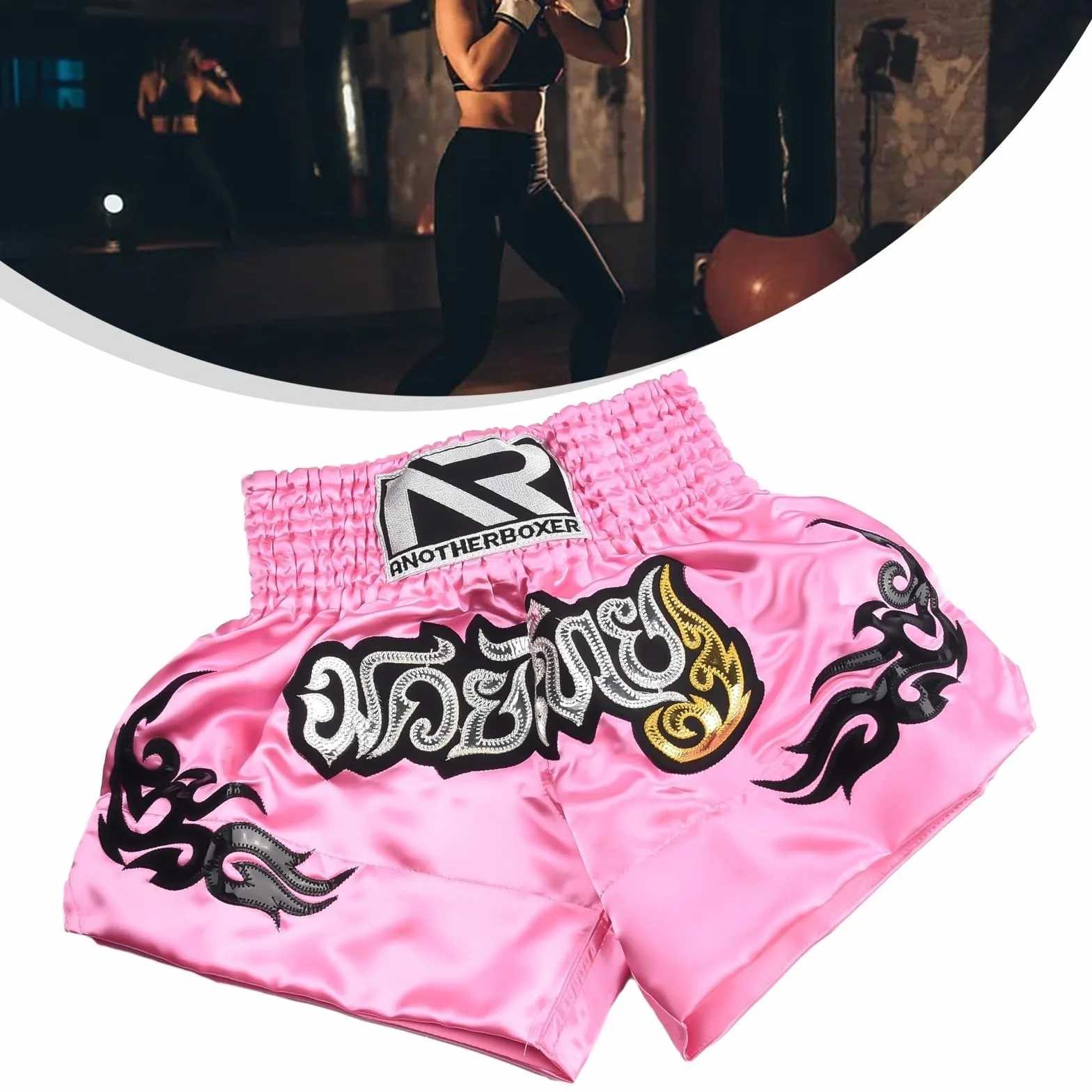 Pantalones cortos de boxeo para mujer Oniissy Anotherboxer, artes marciales mixtas, Muay Thai, rosa