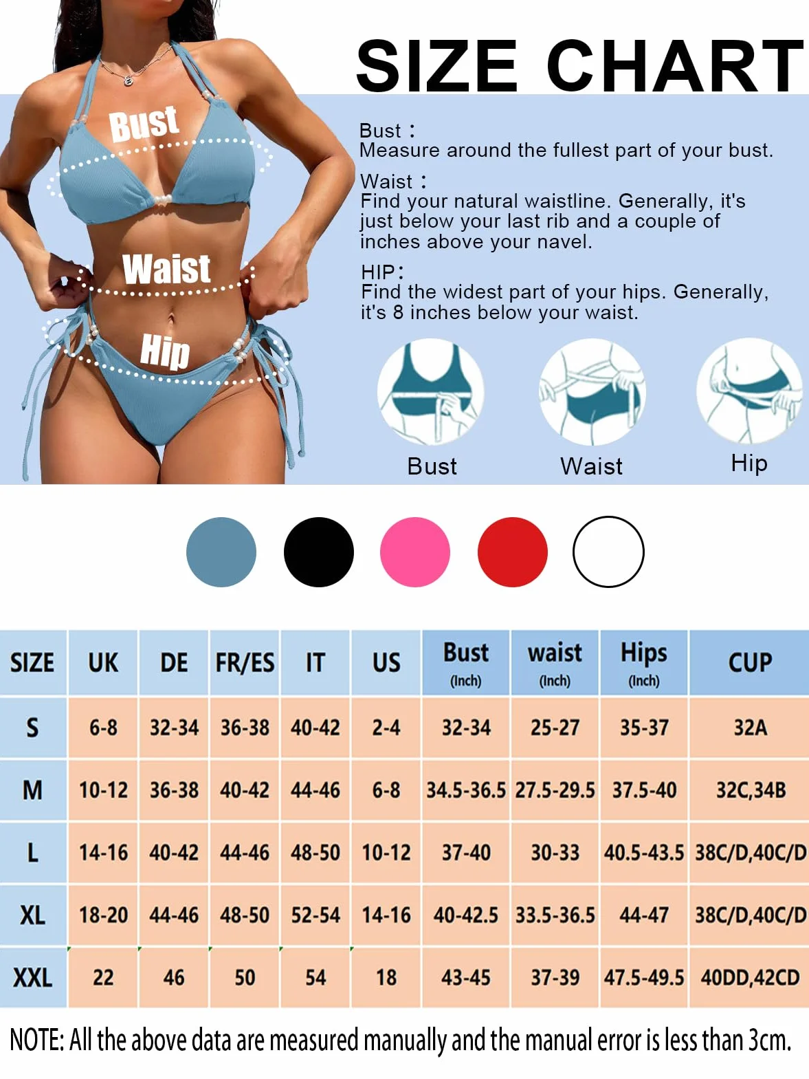 Rayson Triángulo Bikini Mujer Conjunto Elegante Ajustable Halter Traje de Baño 2 Piezas Acolchada Playa Cintura Baja
