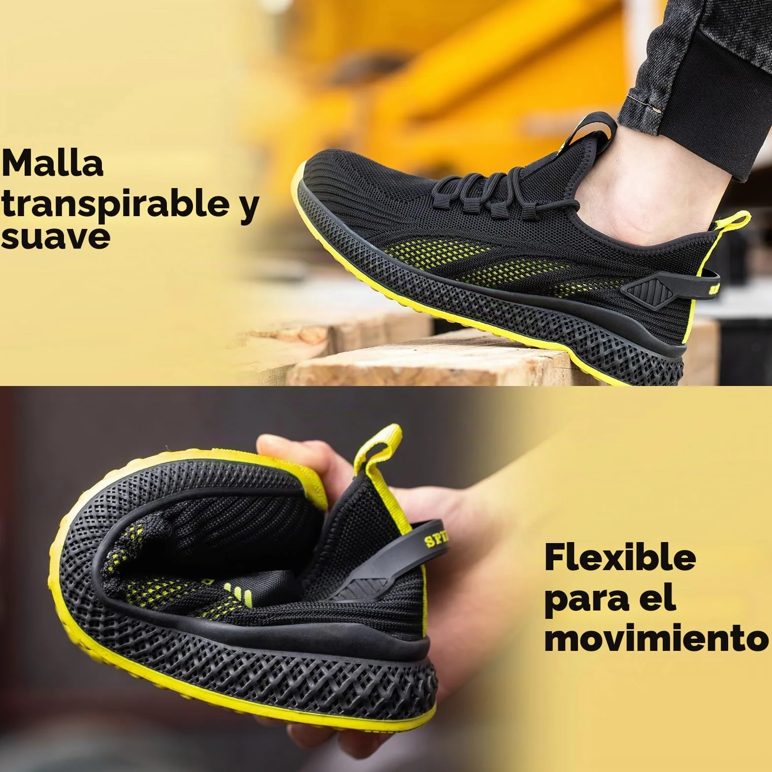 Zapatos de Seguridad Unisex con Puntera Compuesta, a Prueba de Pinchazos, Ligeros Calzado Industrial