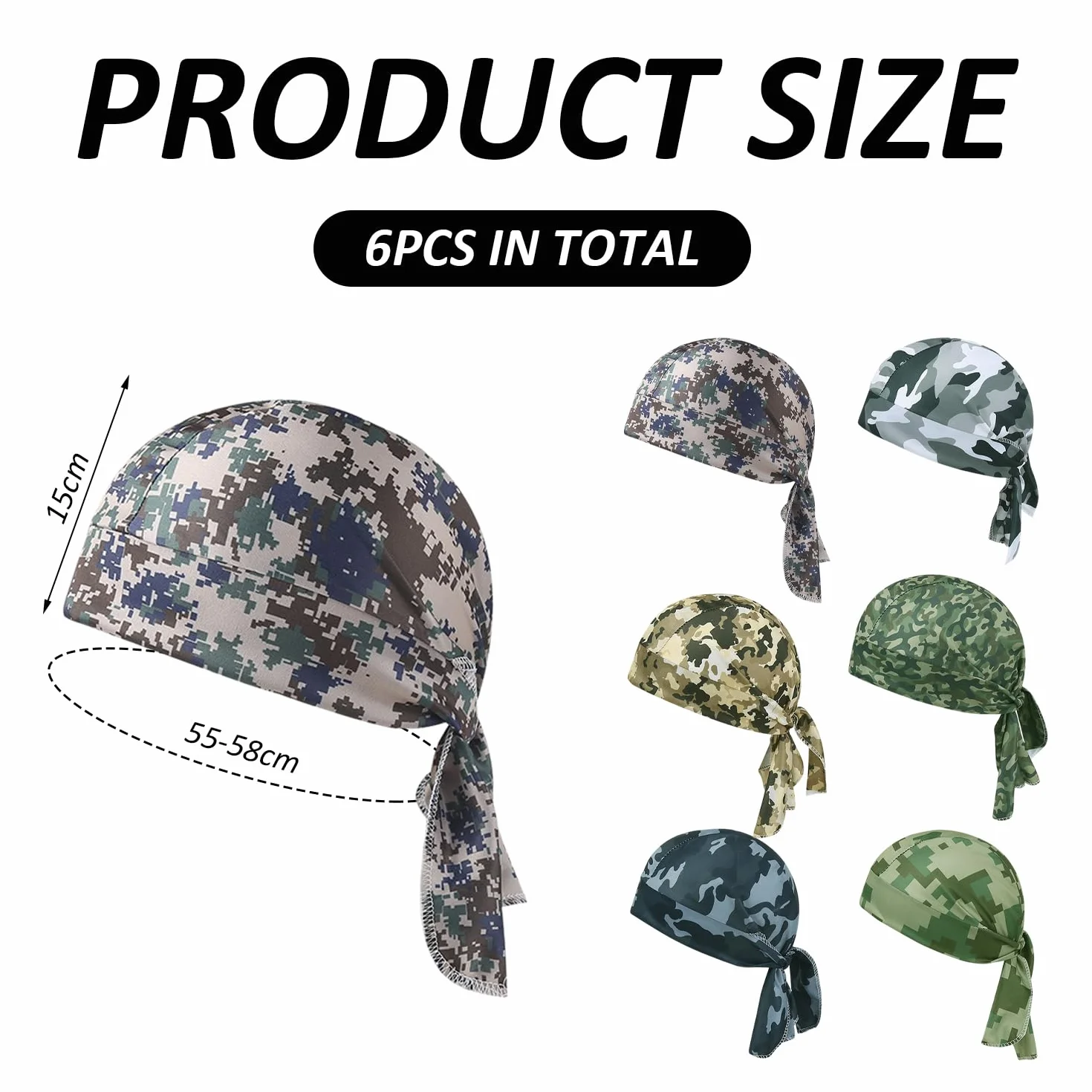 6 Pañuelos De Camuflaje, Pañuelos De Ciclismo De Secado Rápido, Sombreros Transpirables, Pañuelos De Protección Solar, Adecuados para Actividades Al Aire Libre Y Deportivas.