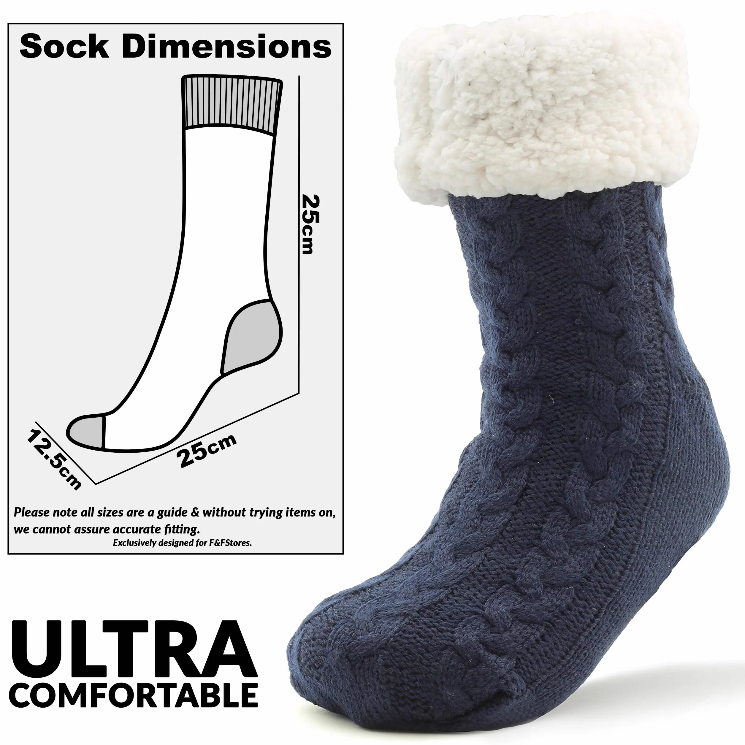 CityComfort Calcetines Hombre Antideslizantes con Forro Polar