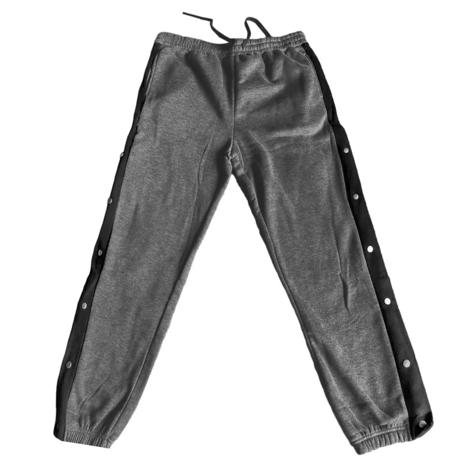 Pantalones de chándal para hombre, pantalones de rehabilitación laterales para abrir, entrenamiento con botones de presión