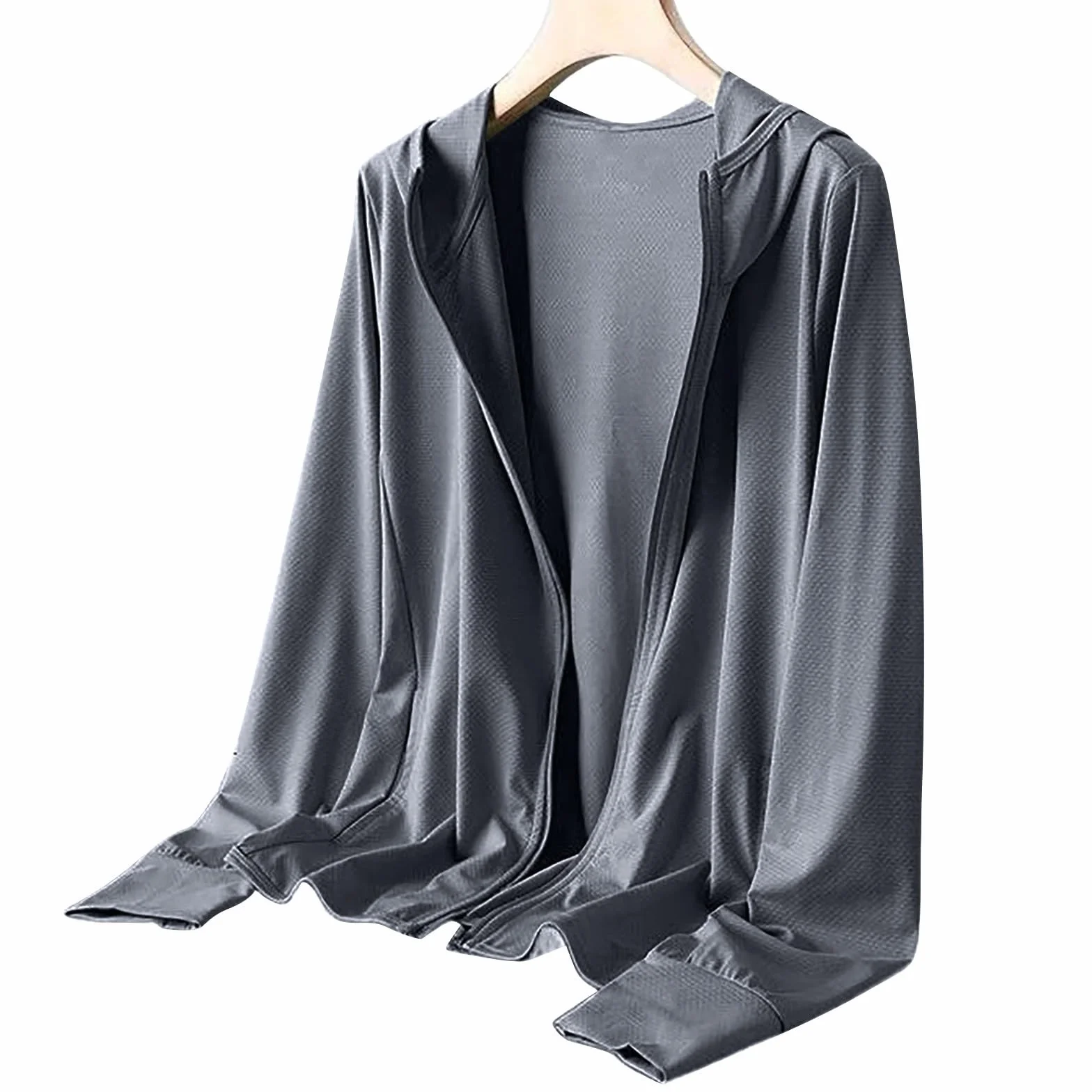 Chaqueta de running para mujer cuello alto ligera manga larga secado rápido transpirable con cremallera