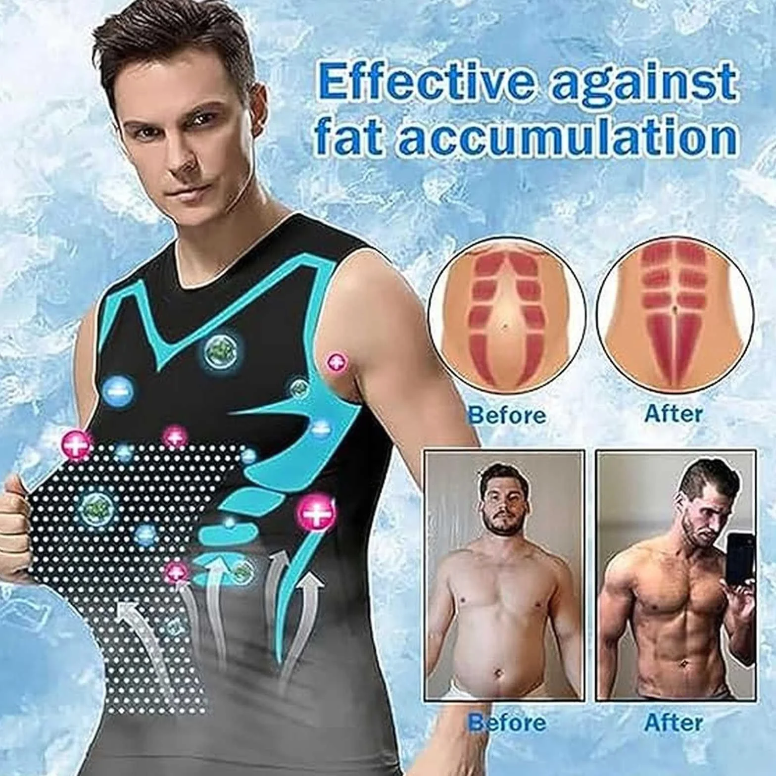 riou Vitaboost Camiseta de Compresión sin Mangas Hombre Secado Rápido 3PC