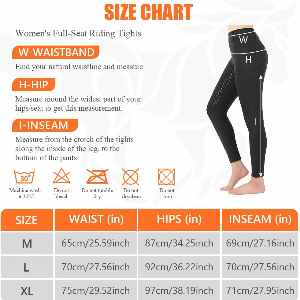 HOTUT Jodhpurs de silicona con agarre completo para mujer, leggings de equitación con bolsillos para teléfono