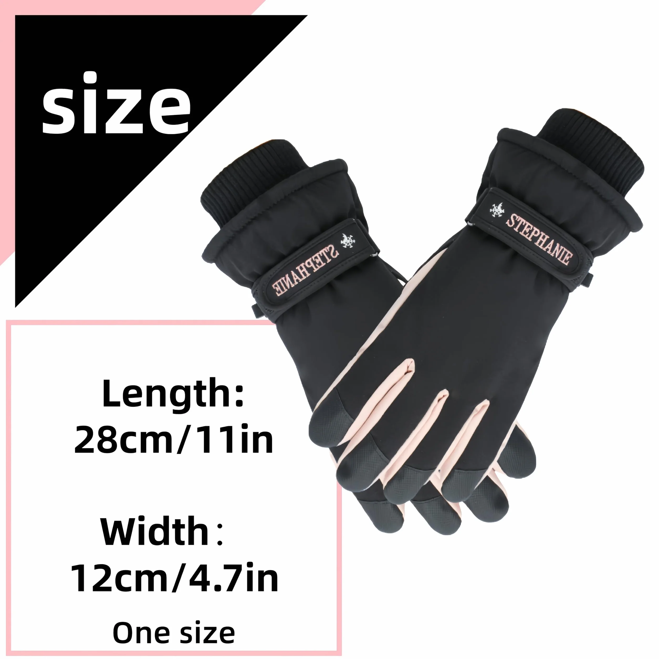 Guantes impermeables para pantalla táctil de invierno para mujer y hombre cálidos de esquí