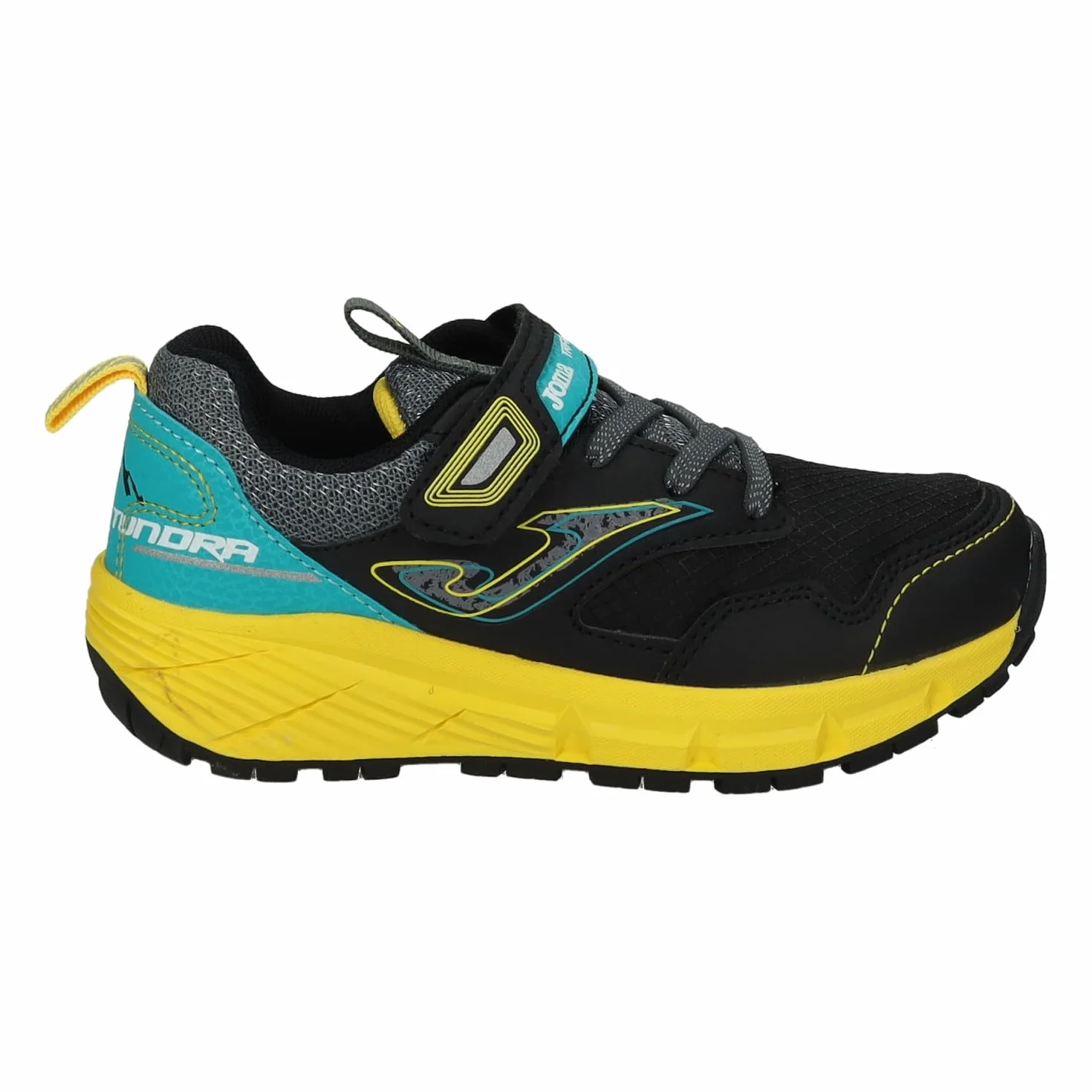 Joma JTUNS2501V Zapatillas Trail niño Tundra Cierre Adhesivo Cordones elásticos Negro Amarillo