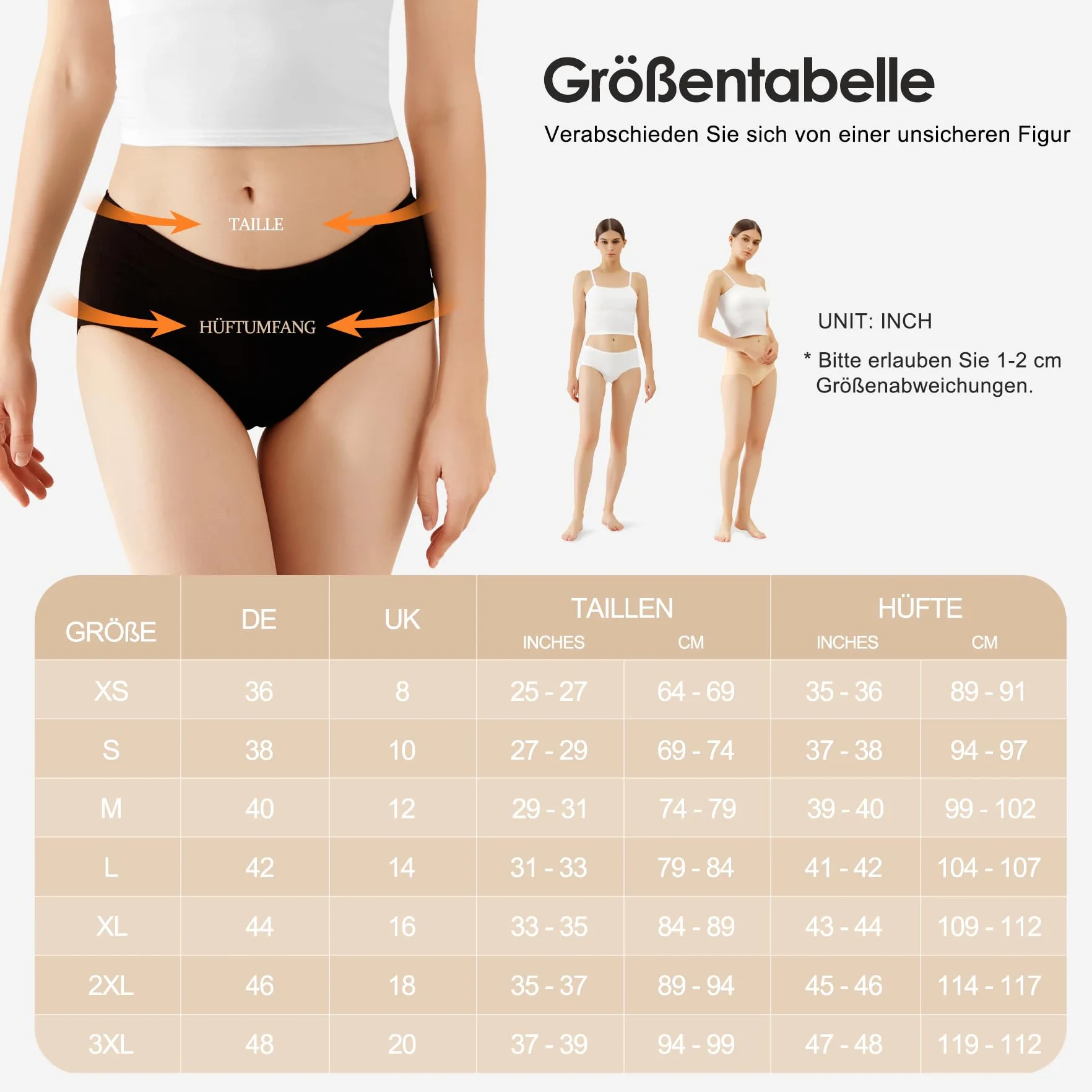 Bragas Mujer Algodón Cintura Midi Pack de 6