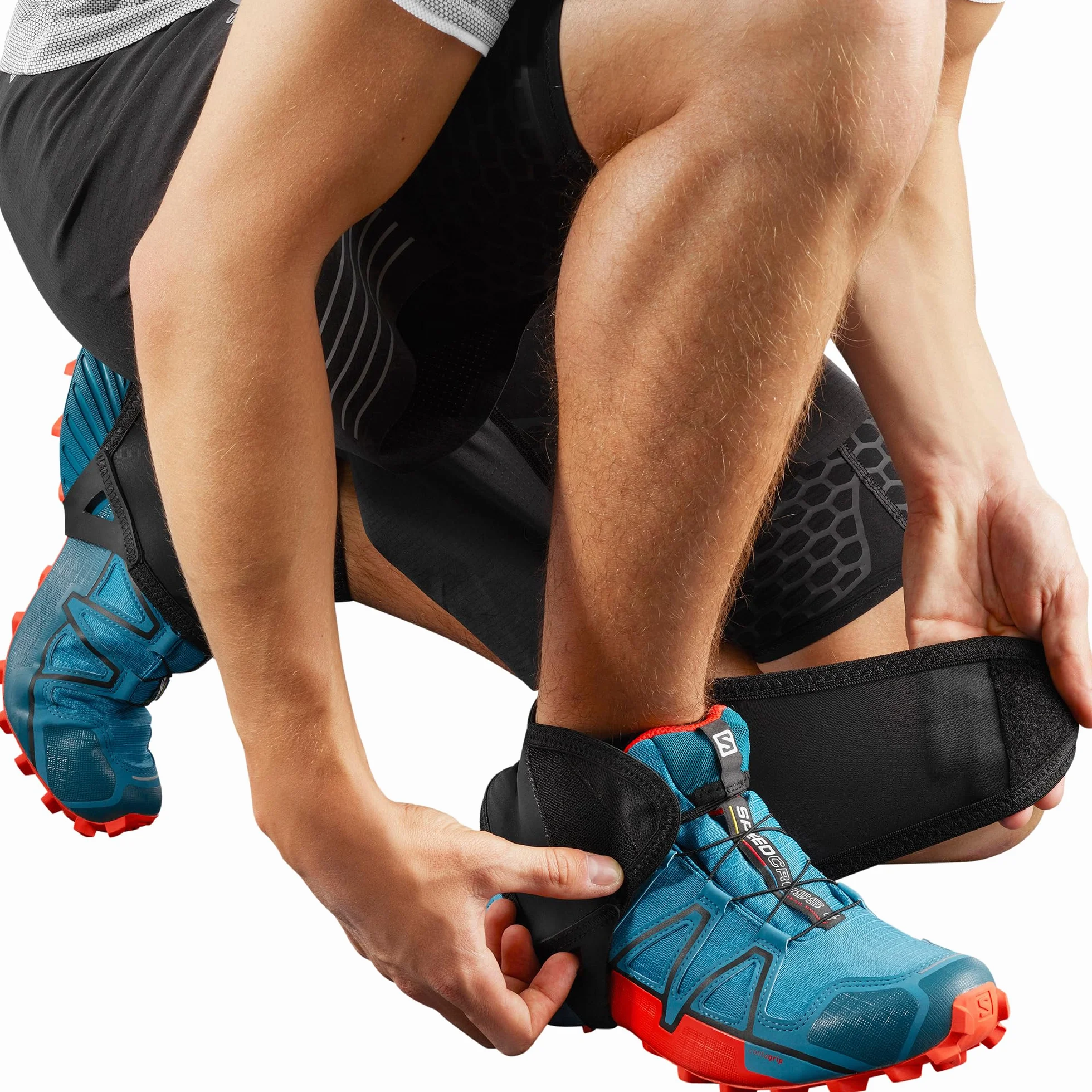 Salomon Polainas Trail Bajas: Uso Fácil Velcro, Protección Malla, Cobertura Tobillo, Correa Ligera para Escombros