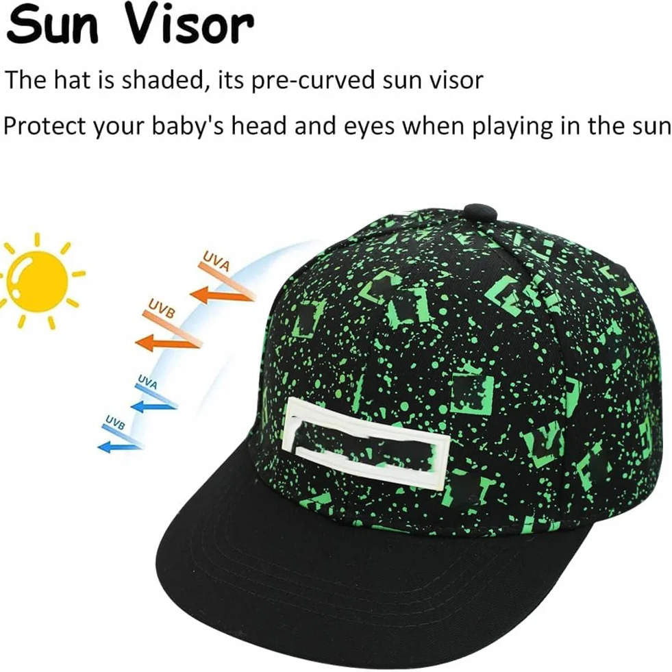 Gorra de Béisbol para Niños 2PCS Conjunto con Gafas de Sol Bordada Transpirable Ajustable
