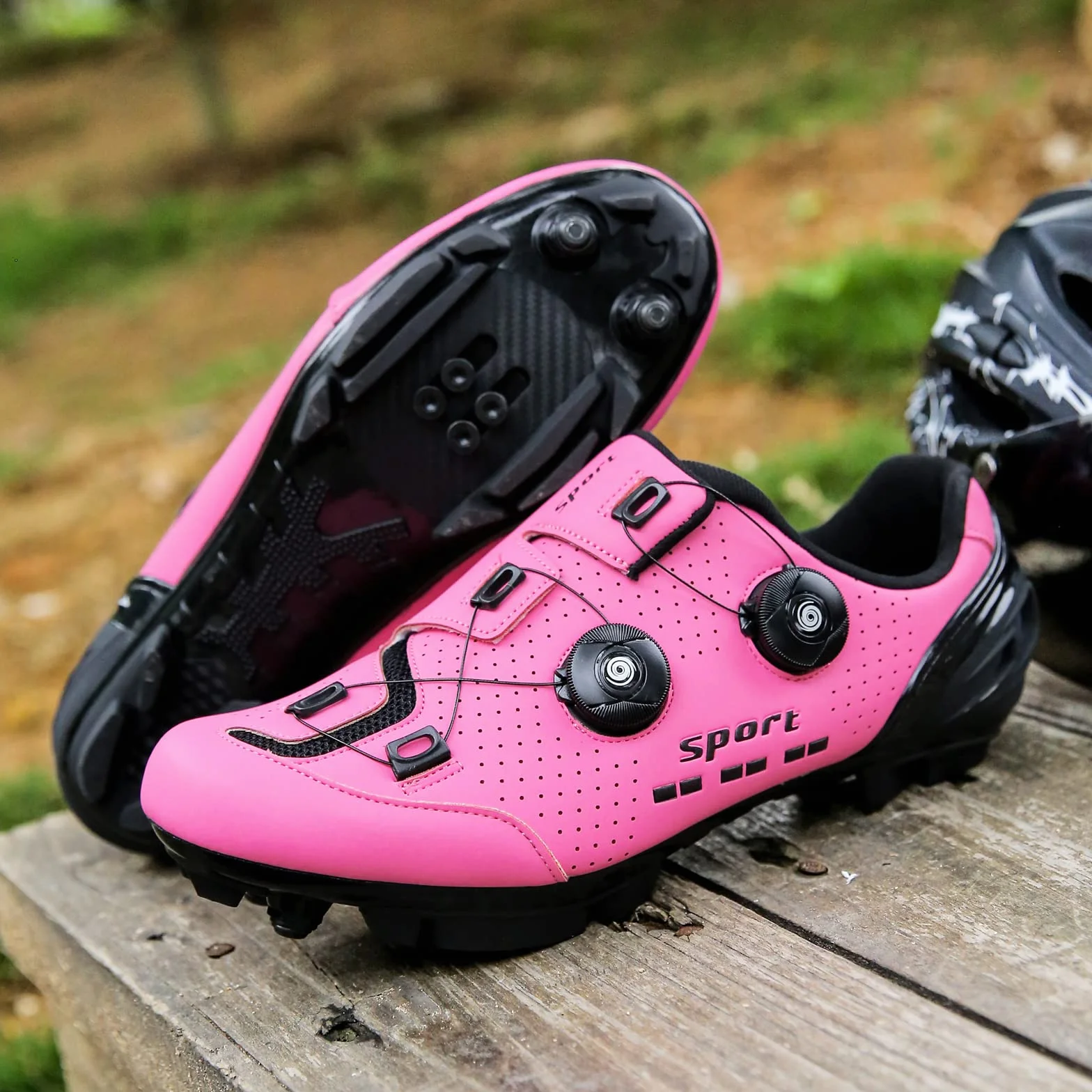 Zapatillas de Ciclismo Mujer Bicicleta Montaña Carretera Compatibles Calas Giratorias Cerradas Ligeras