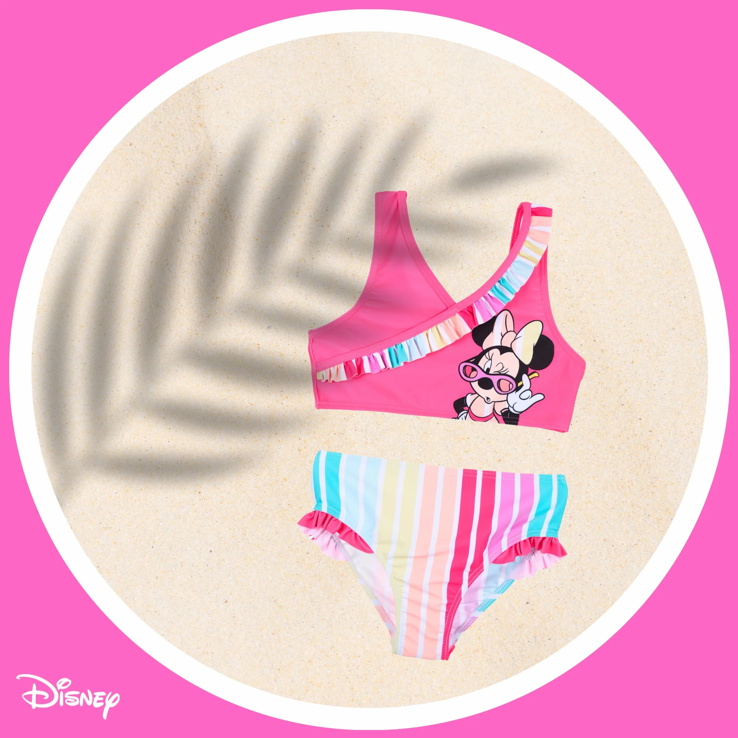 Disney Minnie Mouse Bikini Niña Arcoiris Bañador Dos Piezas Verano Natación Tallas 3-8 Años