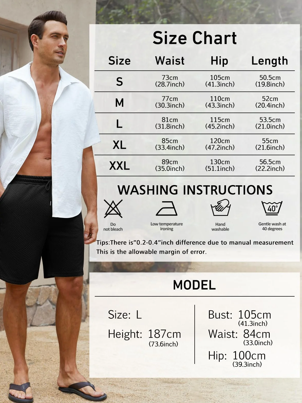 Pantalones Cortos Hombre Verano Bermudas Ligero Transpirable Bolsillos