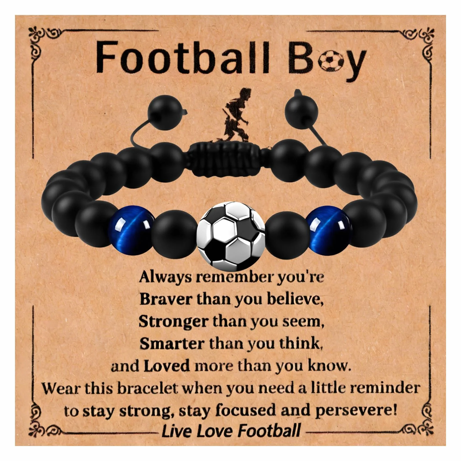 Pulseras de fútbol para Adolescentes y Hombres, Regalo para niños