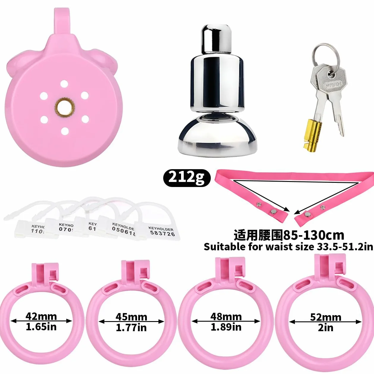 Cinturón Elástico Ajustable para Hombre con 4 Anillos, Estilo Casual,rosado