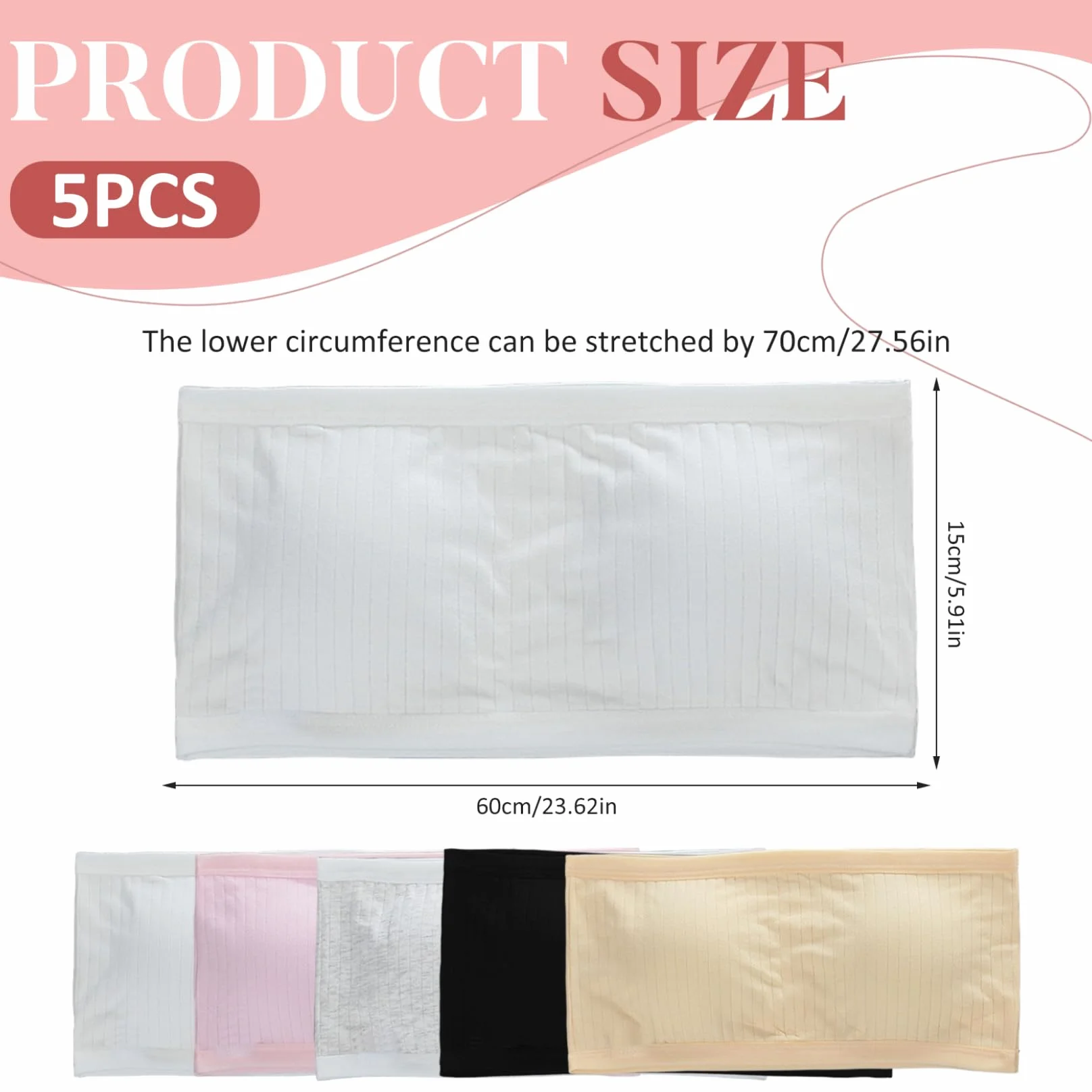 Sujetadores sin Tirantes para niñas 10-12 años 5 pcs Algodón Suave Cómodo Top Corto Elástico