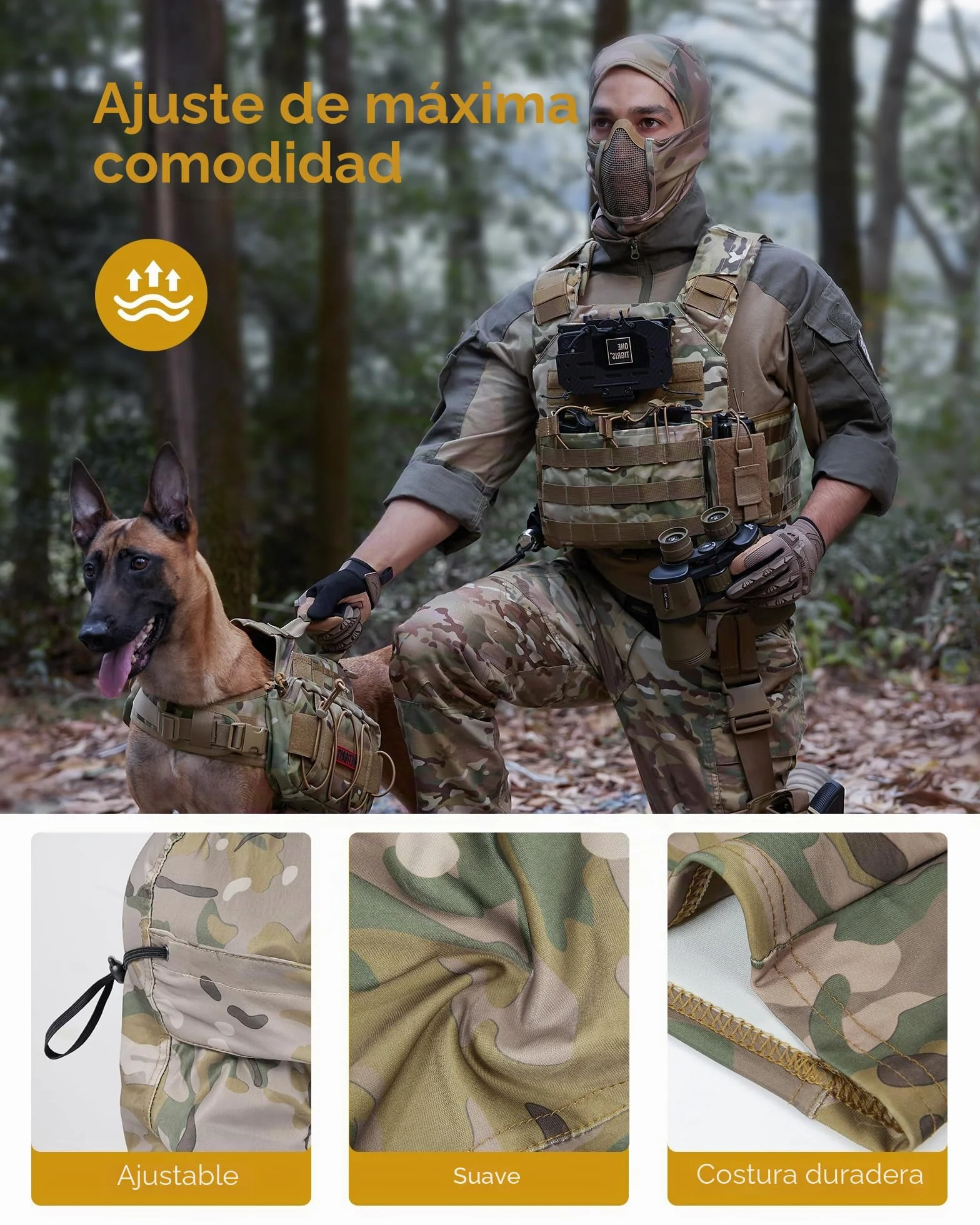OneTigris Pasamontañas Táctico Malla Ninja Máscara Completa Airsoft