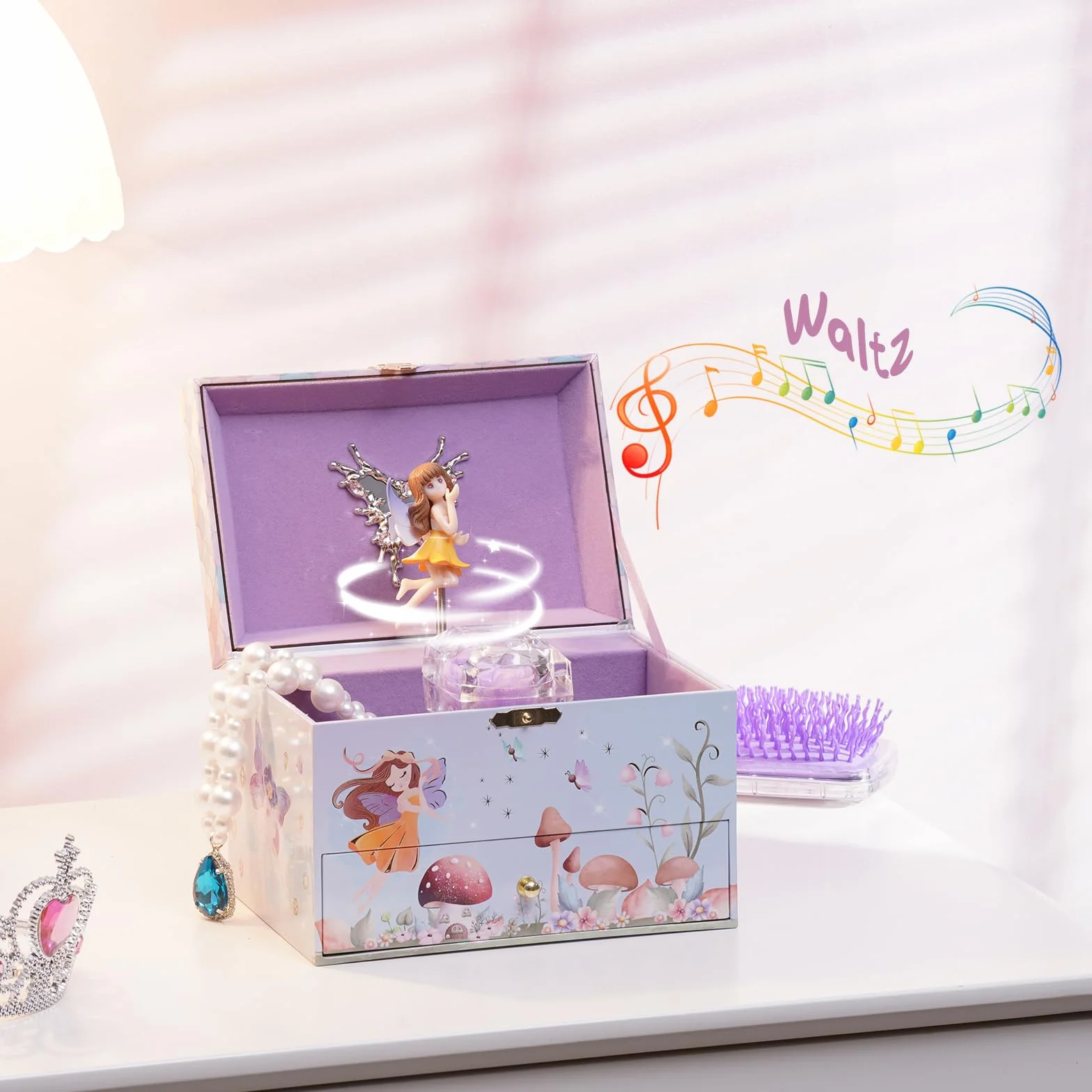 ProCase Estuche de Joyería Infantil Unicornio para Niñas 2-8 Años Waltz