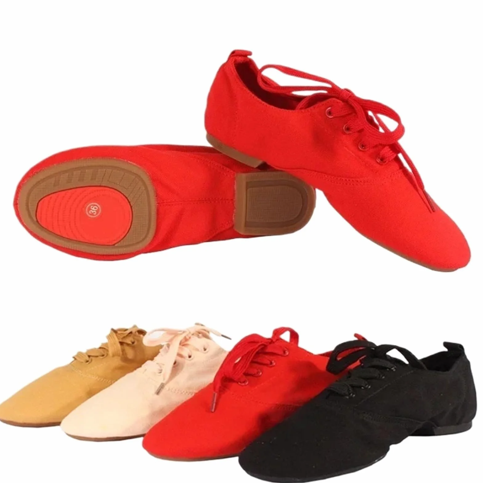 Zapatillas de baile latino para hombre, zapatos de ballet de lona para niños, calzado de entrenamiento de yoga y baile Jazz moderno