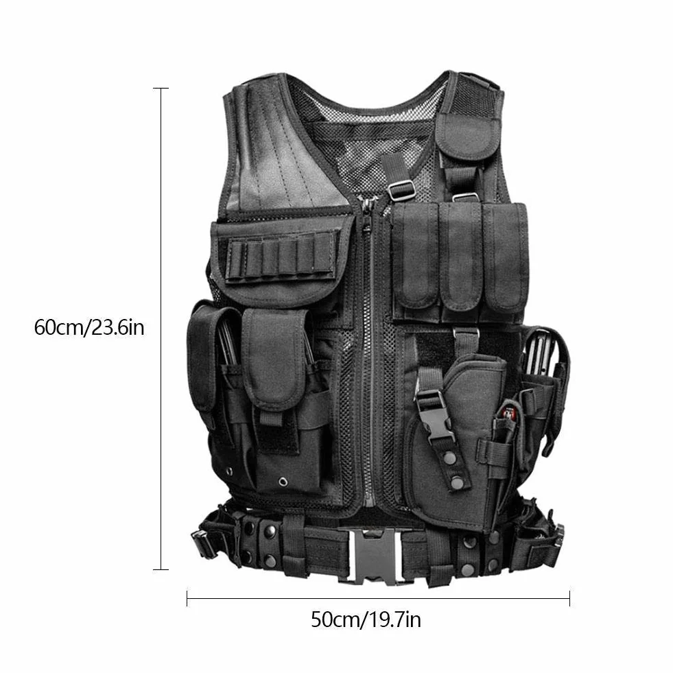 Chaleco Táctico Militar Poliéster Airsoft Caza Airsoft