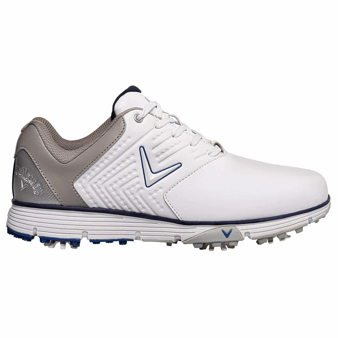 Callaway Chev Mulligan S 2019 Zapatos de golf impermeable Hombre, Blanco/Azul Marino, 44 EU