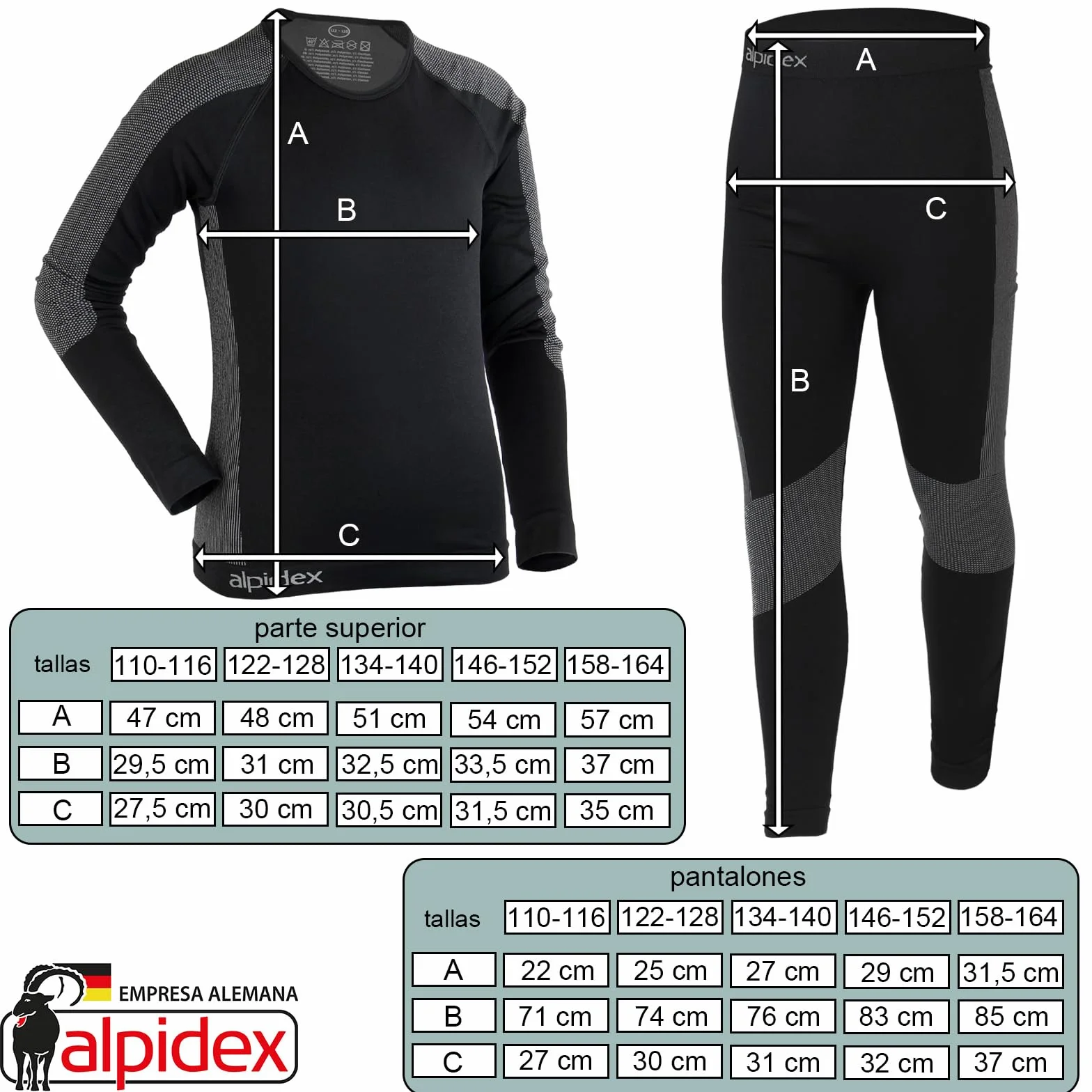 ALPIDEX Ropa Interior térmica niños Conjuntos térmicos Funcional esquí Invierno cálido Transpirable