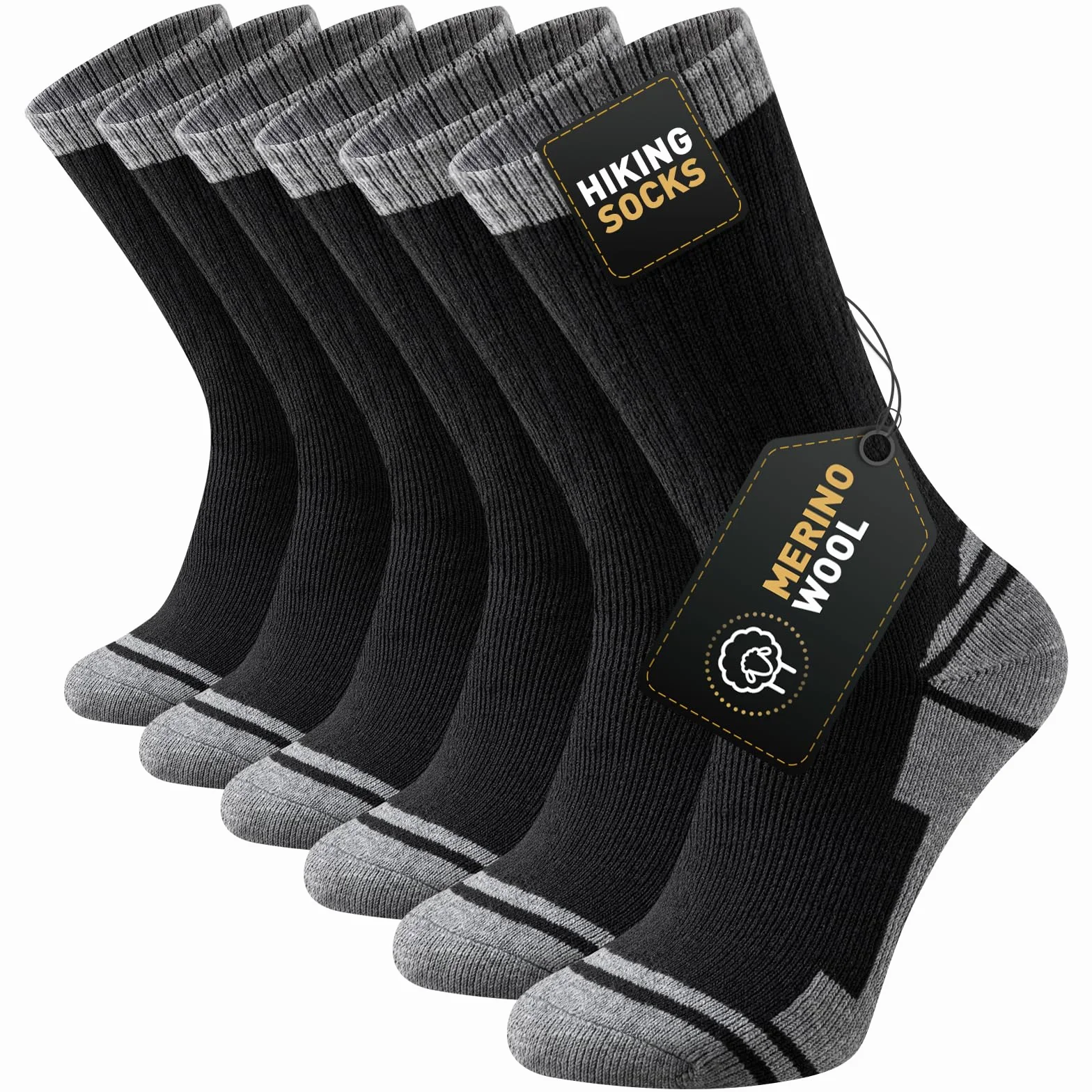 Calcetines Trekking Lana Merino Antiampollas Acolchado Transpirables 3 Pares