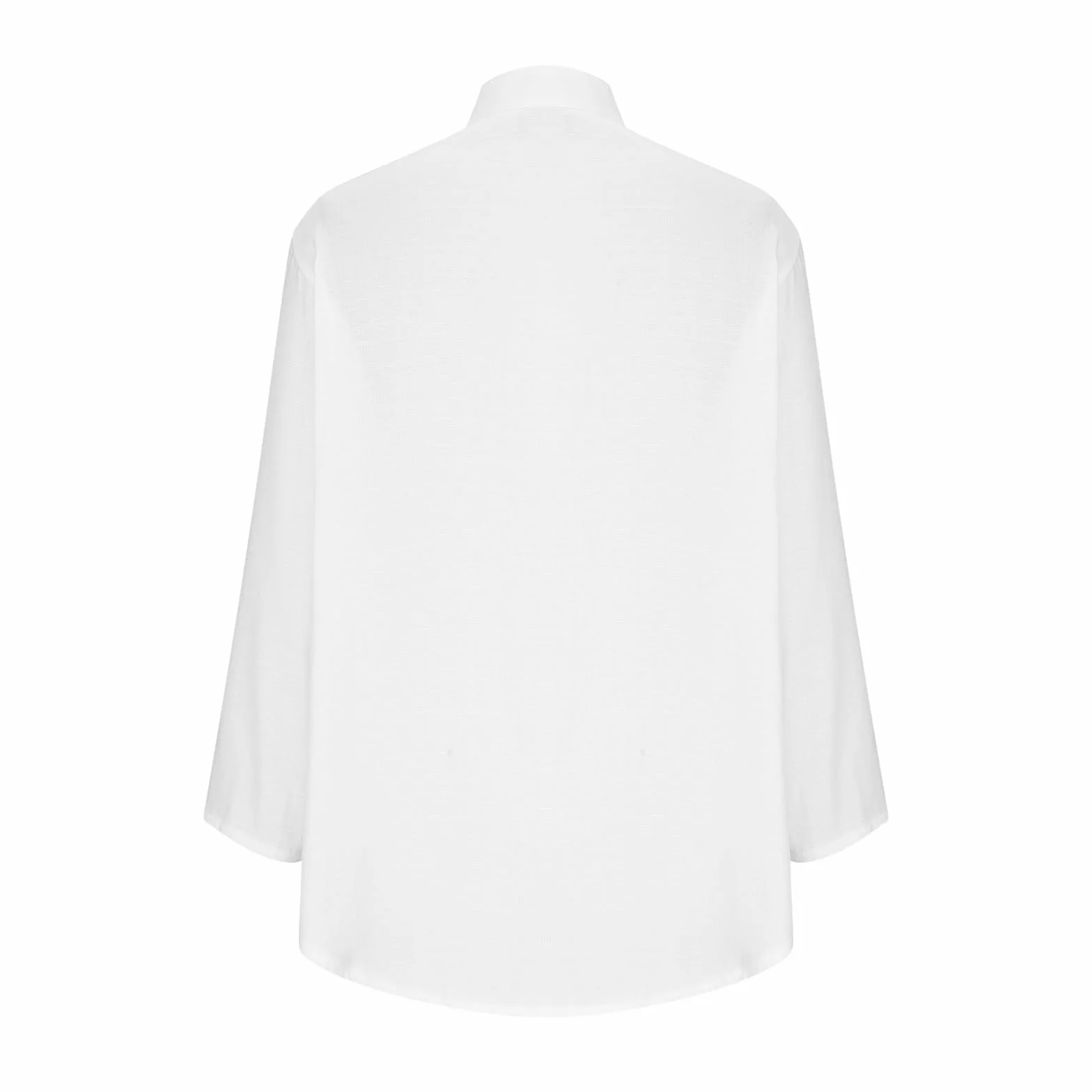 Camisa Mujer Lino Algodón Manga Larga Blusa Color Sólido Cuello en V Botones Bolsillos Elegante Transpirable