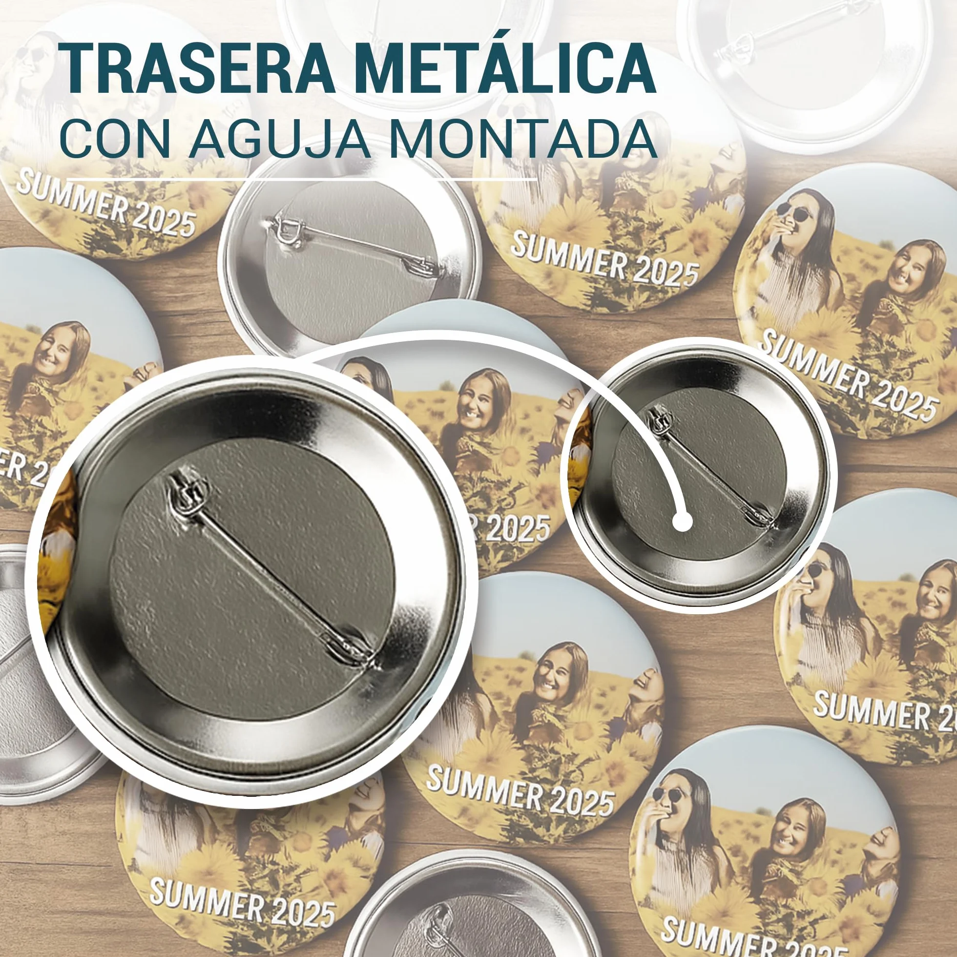Chapa Personalizada 59mm Pin para Eventos 15 Unidades Pack Despedida Soltera Recuerdos Boda Graduación
