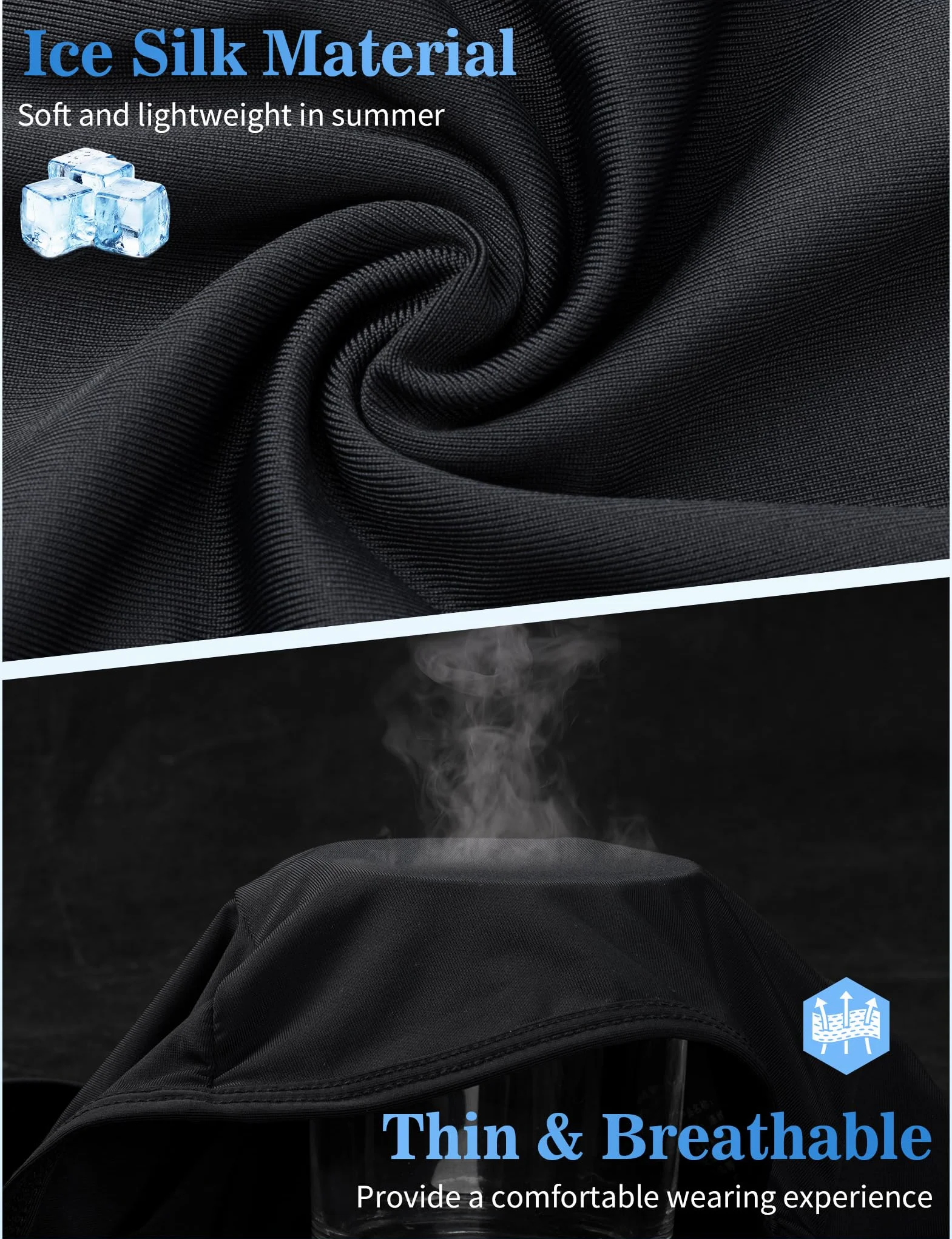 Becellen Pasamontañas Moto Protector UV Verano Ciclismo Balaclava Transpirable Anti Viento Elástica Negro